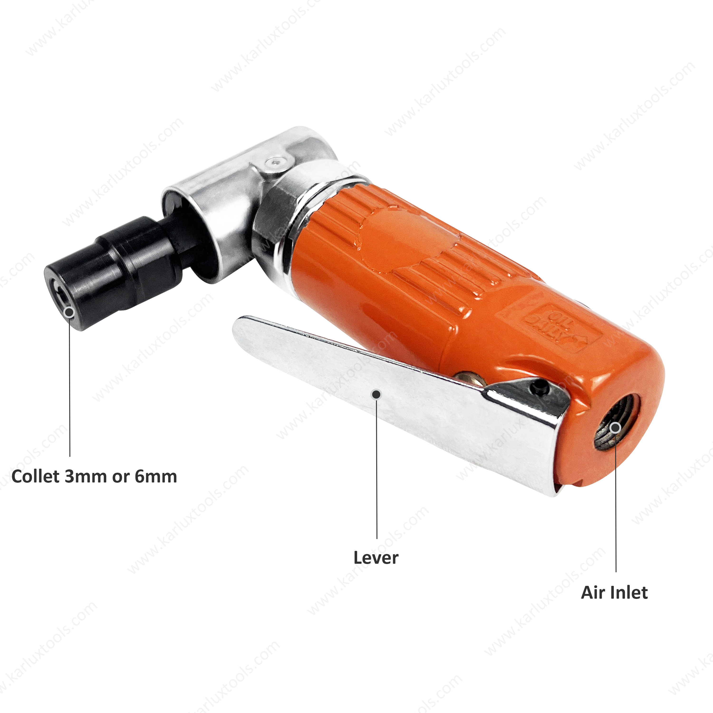 20000RPM 1/4Inch Air Intake Pneumatic Right Angle Grinder Front Exhaust Air Die Grinder