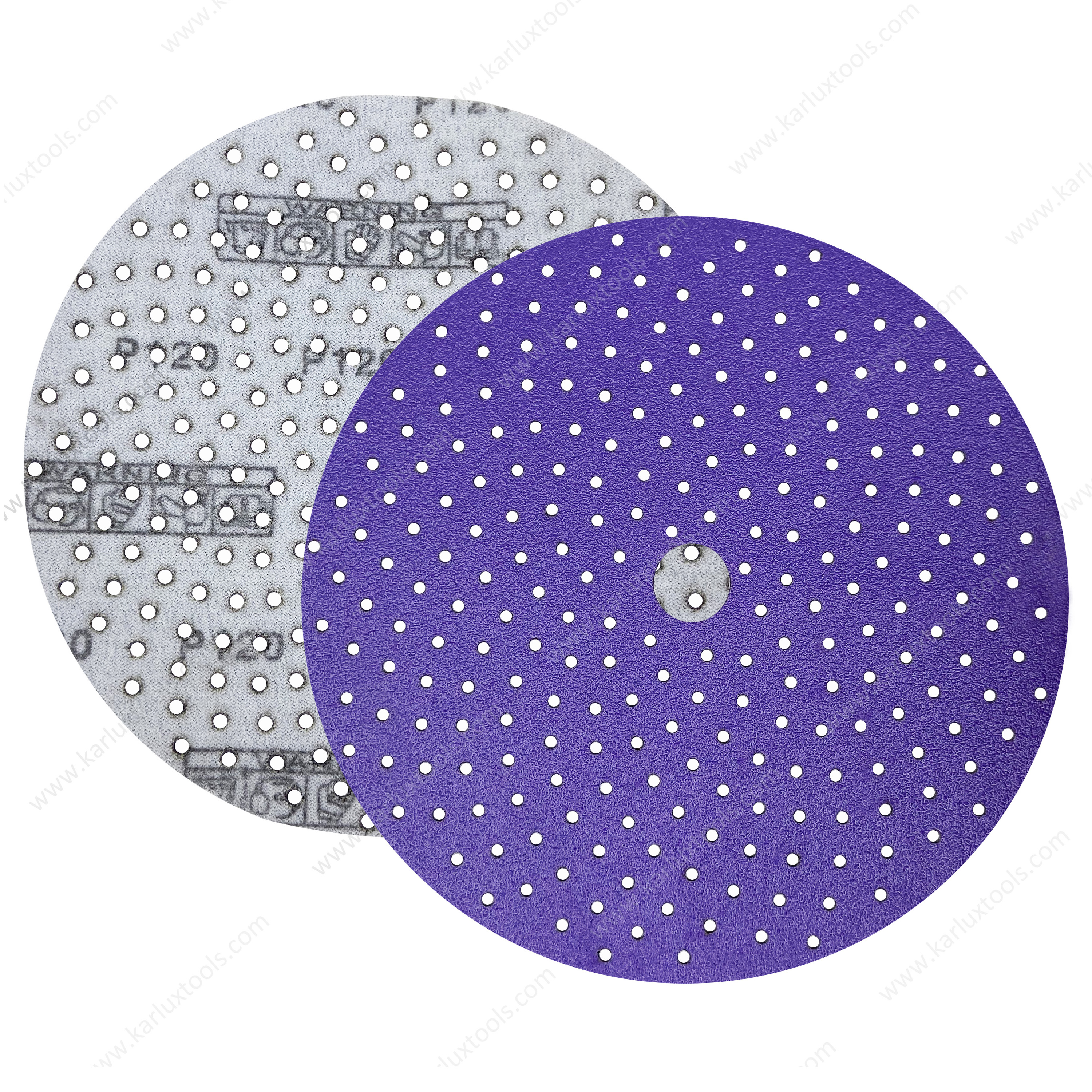 6 Inch(150mm) Grit P80-2500 Multiple Holes Round Disc Sanding Paper Purple Ceramic Paper Backing Sandpaper Disc for Vacuum Sander