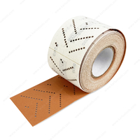 Grit P80-2500 70mm*70mm V-shaped Holes Square Sandpaper Orange Ceramic Film Backing Sandpaper Roll Sanding Paper for Vacuum Sander 