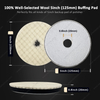 5inch 125mm Trapezoid Flat Grid or Stripe Surface Wool Pad Buffing Pad Japanese Wool Polishing Pad for Dual Action RO GA Polisher