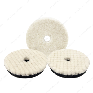 3inch 75mm Single Sided Flat Grid or Stripe Surface Wool Pad Buffing Pad Japanese Wool Polishing Pad Dual Action RO GA Polisher
