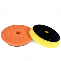 5Inch 125mm Hexagon Texture Buffing Polishing Pads Bevel Edge Buffing Sponge Pads for Car Buffer Polisher Polishing and Waxing