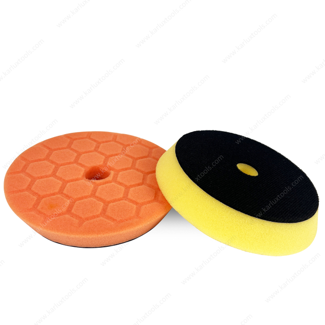 5Inch 125mm Hexagon Texture Buffing Polishing Pads Bevel Edge Buffing Sponge Pads for Car Buffer Polisher Polishing and Waxing