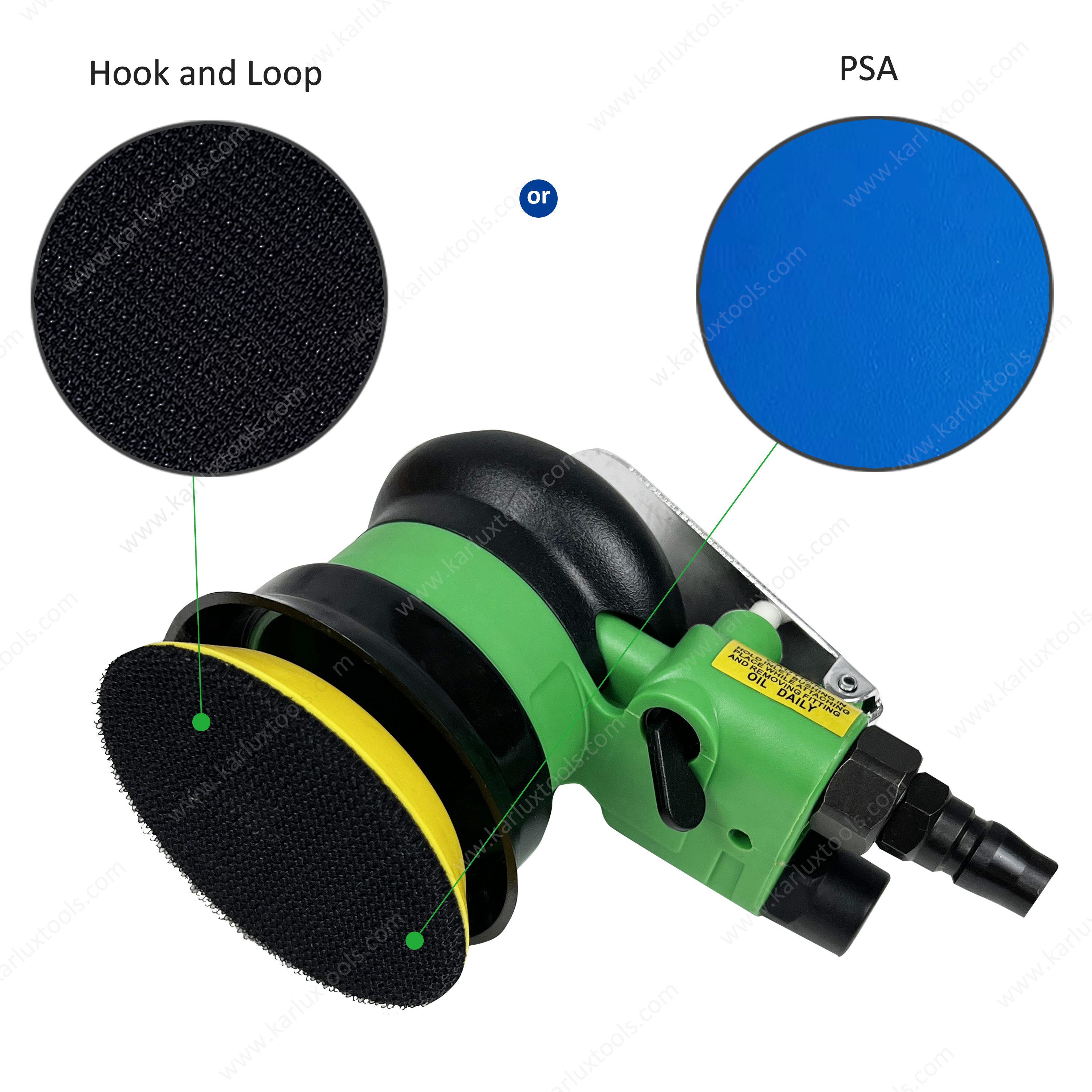 Air Orbital Sander 3inch (75mm) Orbit 2.5mm/5.0/8.0mm Non Vacuum High Speed Sander 12,000RPM 