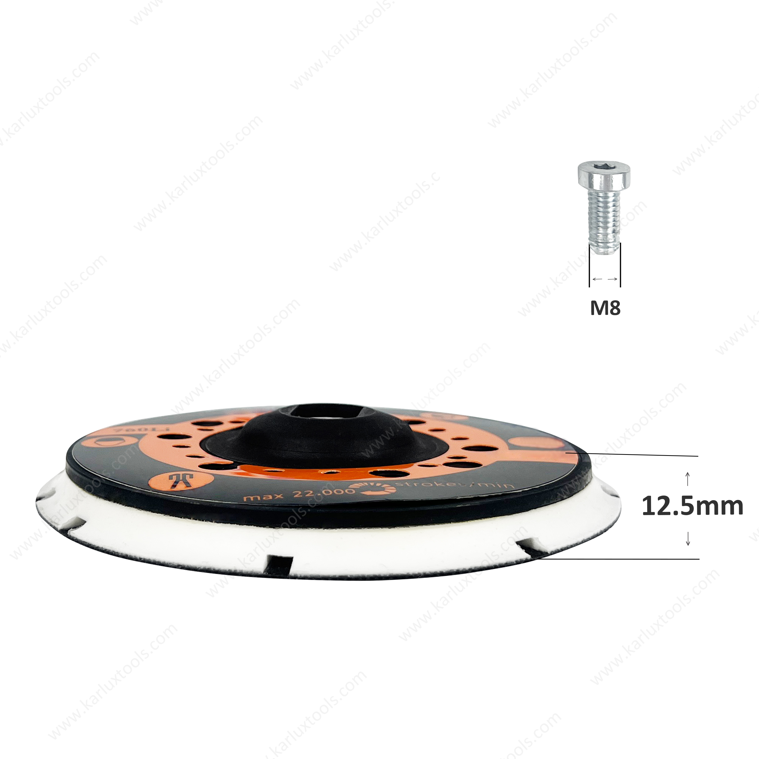 150mm 44-Hole with 10 side Holes Backup Pad