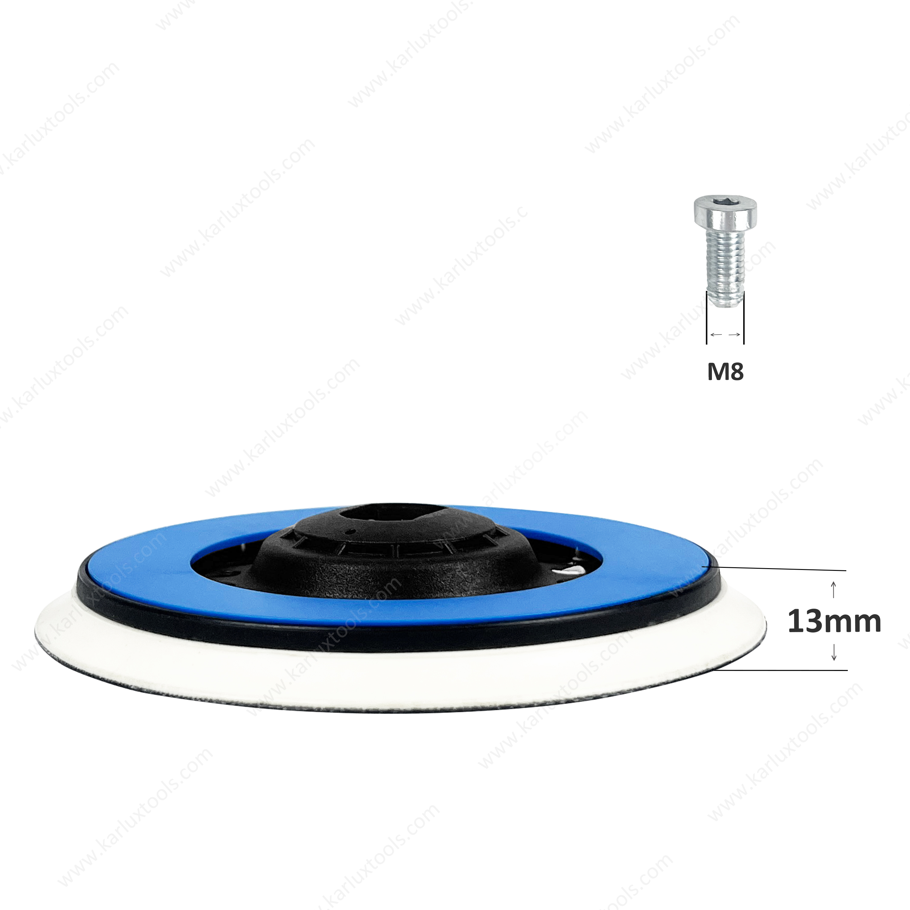 150mm Backing Pad M8 Screw Sander Backup Pad 6inch Multiple Holes 49 Holes Hook and Loop for Orbital Sander