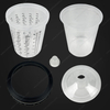 800ml Disposable Measuring Paint Spray Gun Cup Lids and Liners Kit Plastic Paint Mixing Cup with 125MIC or 190MIC Filter Cup