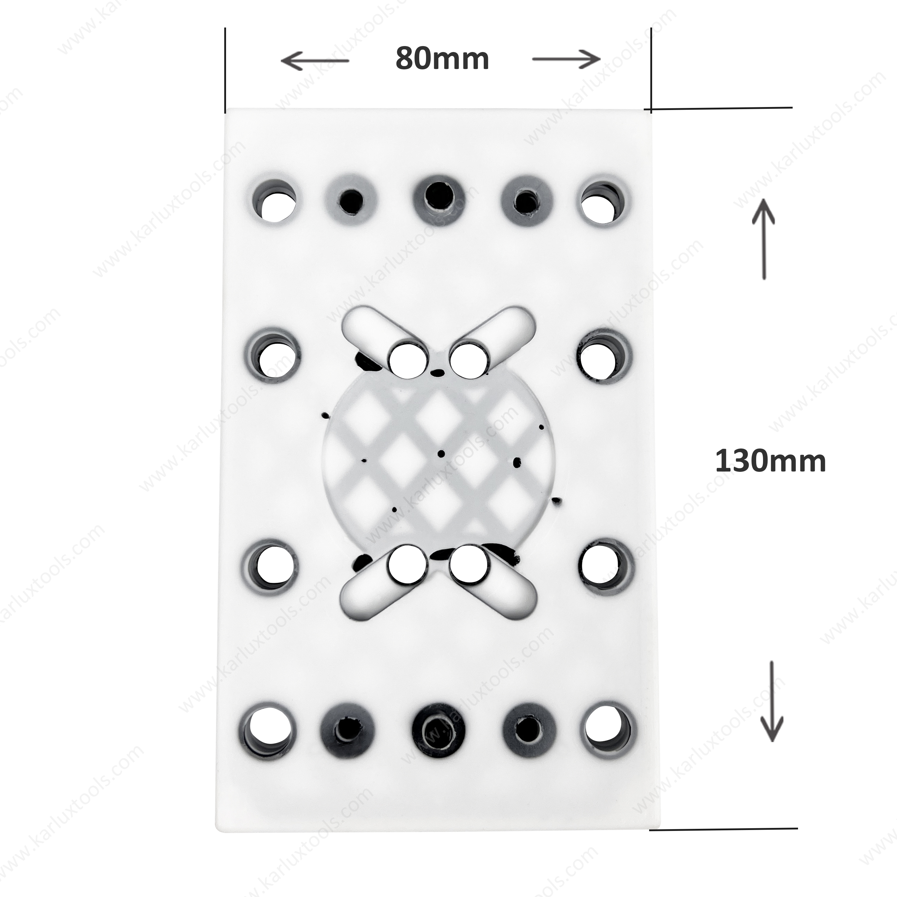 80x130mm 12+4 Holes Short-Hook Velcro Backing Pad Back up Pad Sanding Plate Rectangle Sanding Pad Assembly by Screws