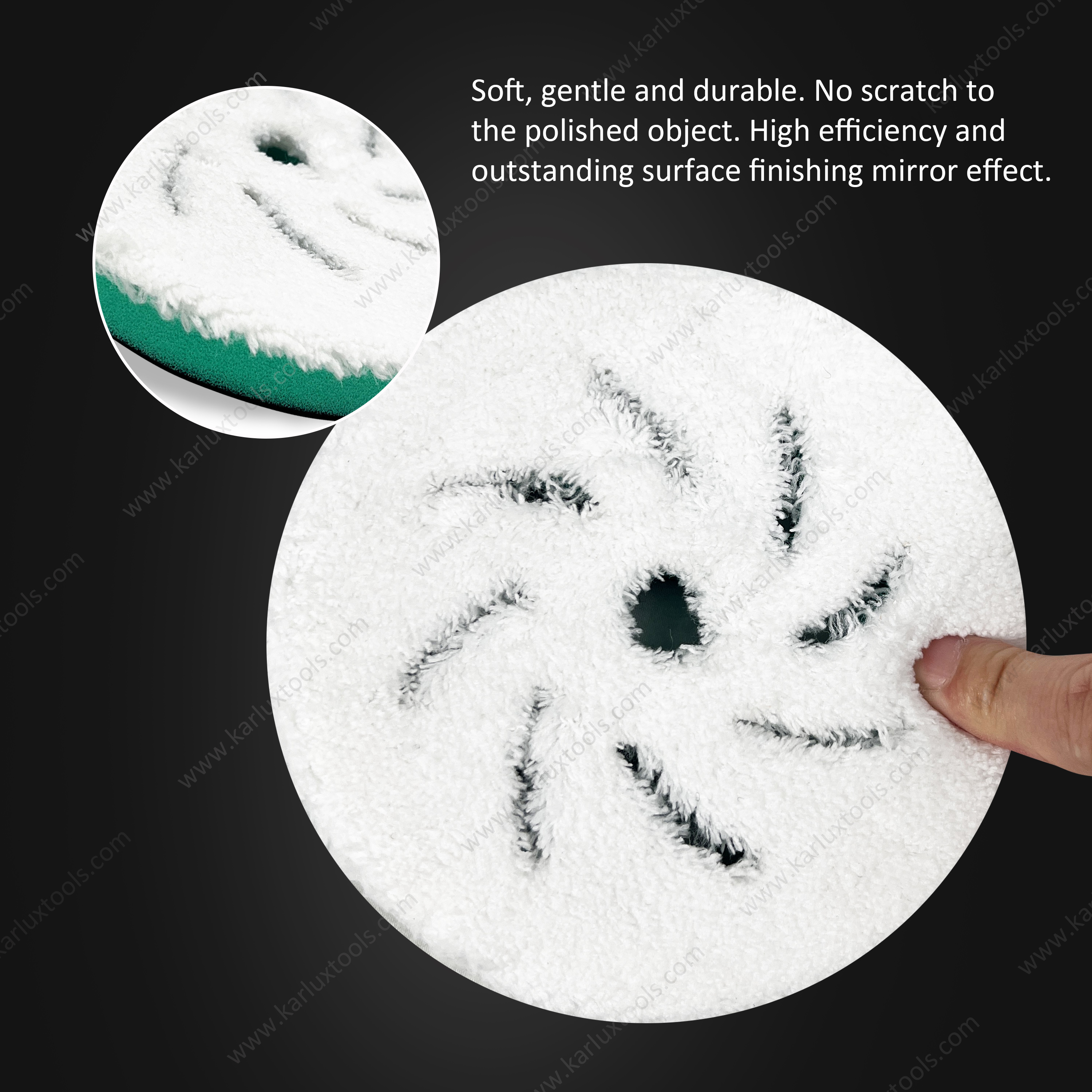 5inch 125mm Cyclone Holes Premium Foam Polishing Pad Beveled Edge DA Buff Pads Microfiber Wool Sponge Buffing Pad for Car Care