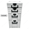 40x30x24cm Medium Storage Box Waterproof Dustproof Stackable Tool Case System ABS Plastic Tool Box Systainer Case with Handles