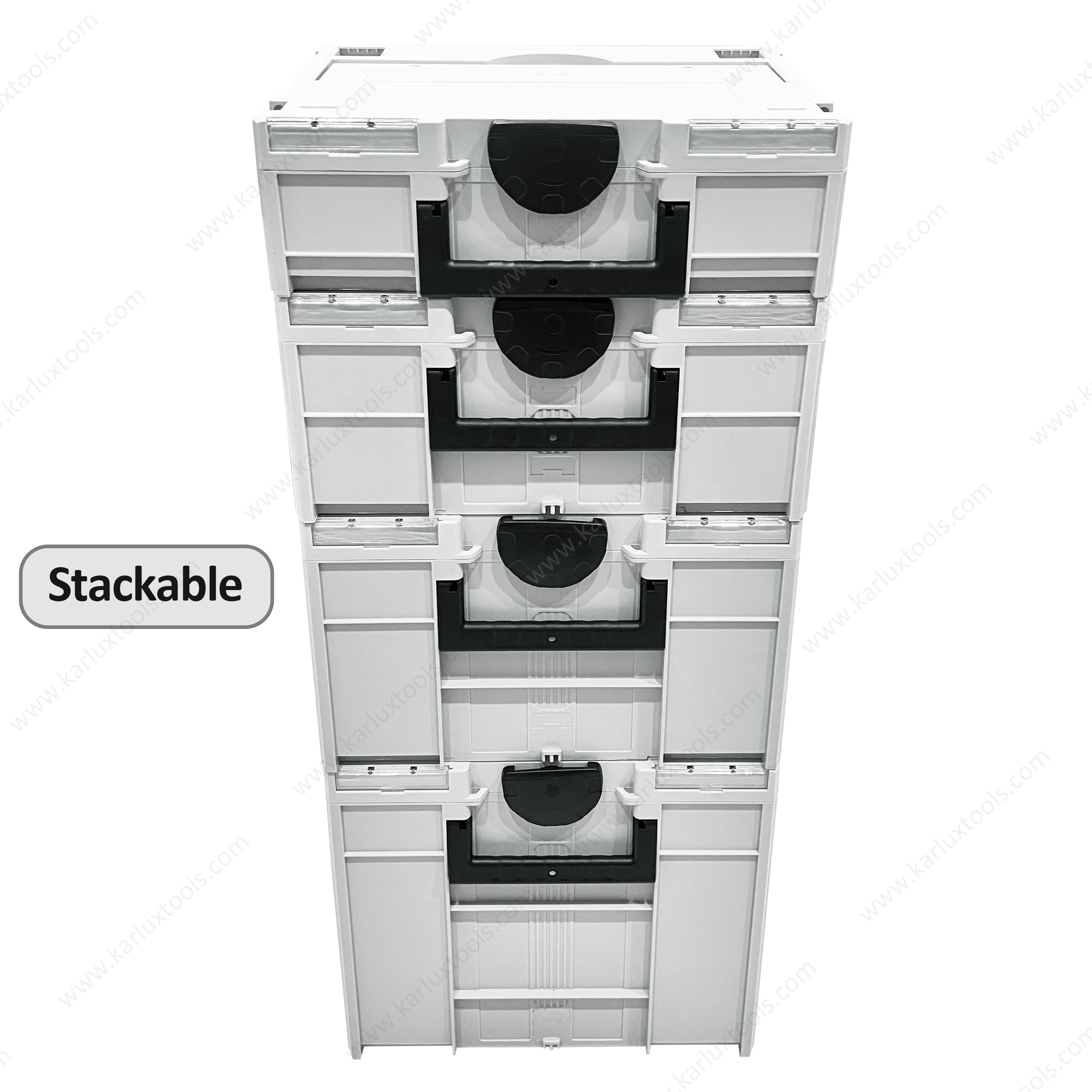 40x30x24cm Medium Storage Box Waterproof Dustproof Stackable Tool Case System ABS Plastic Tool Box Systainer Case with Handles