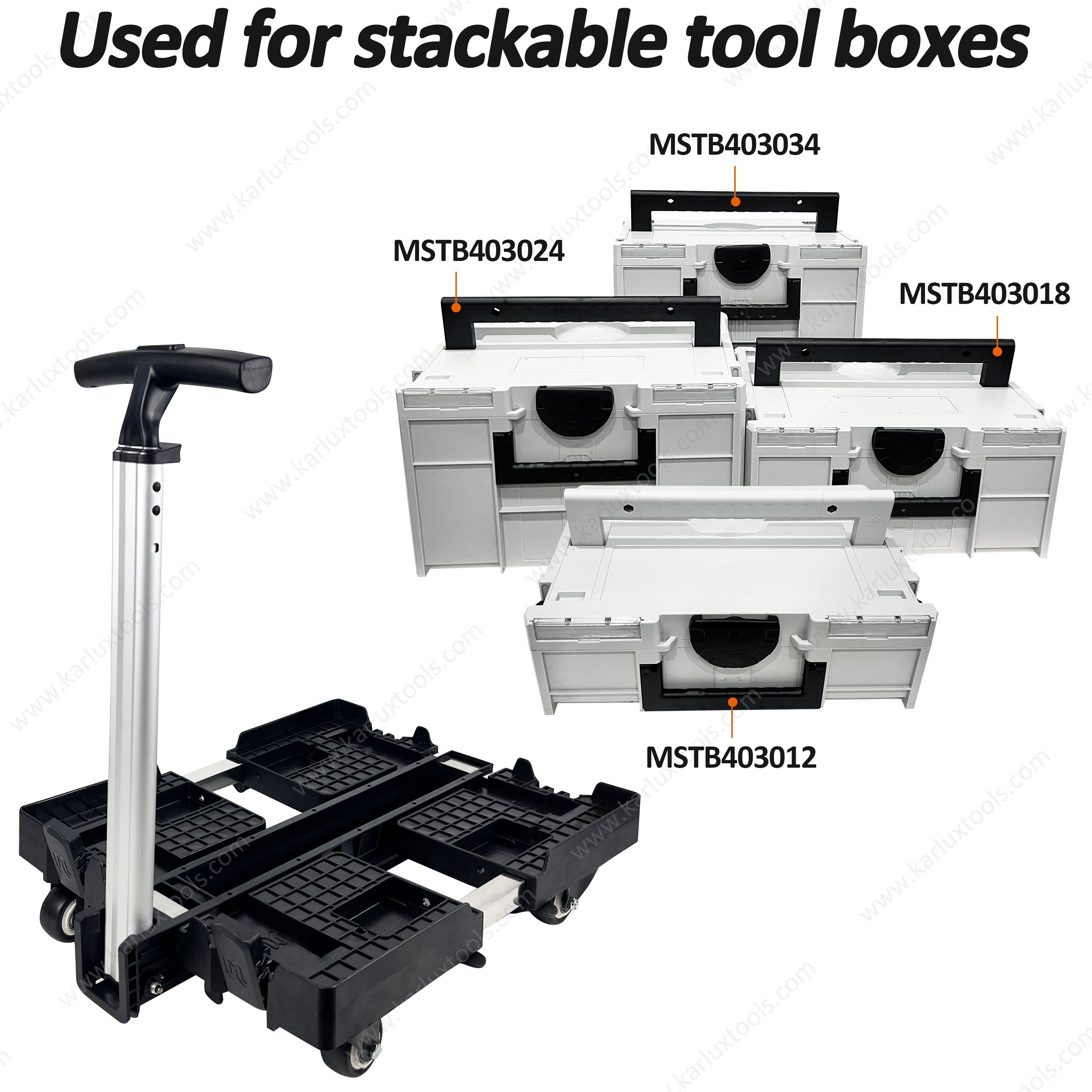 Lightweight Silent 4 Wheels Foldable Toolbox Platform Trolley Folding Carry Cart Fold Dolly Cart Used for Stackable Tool Boxes