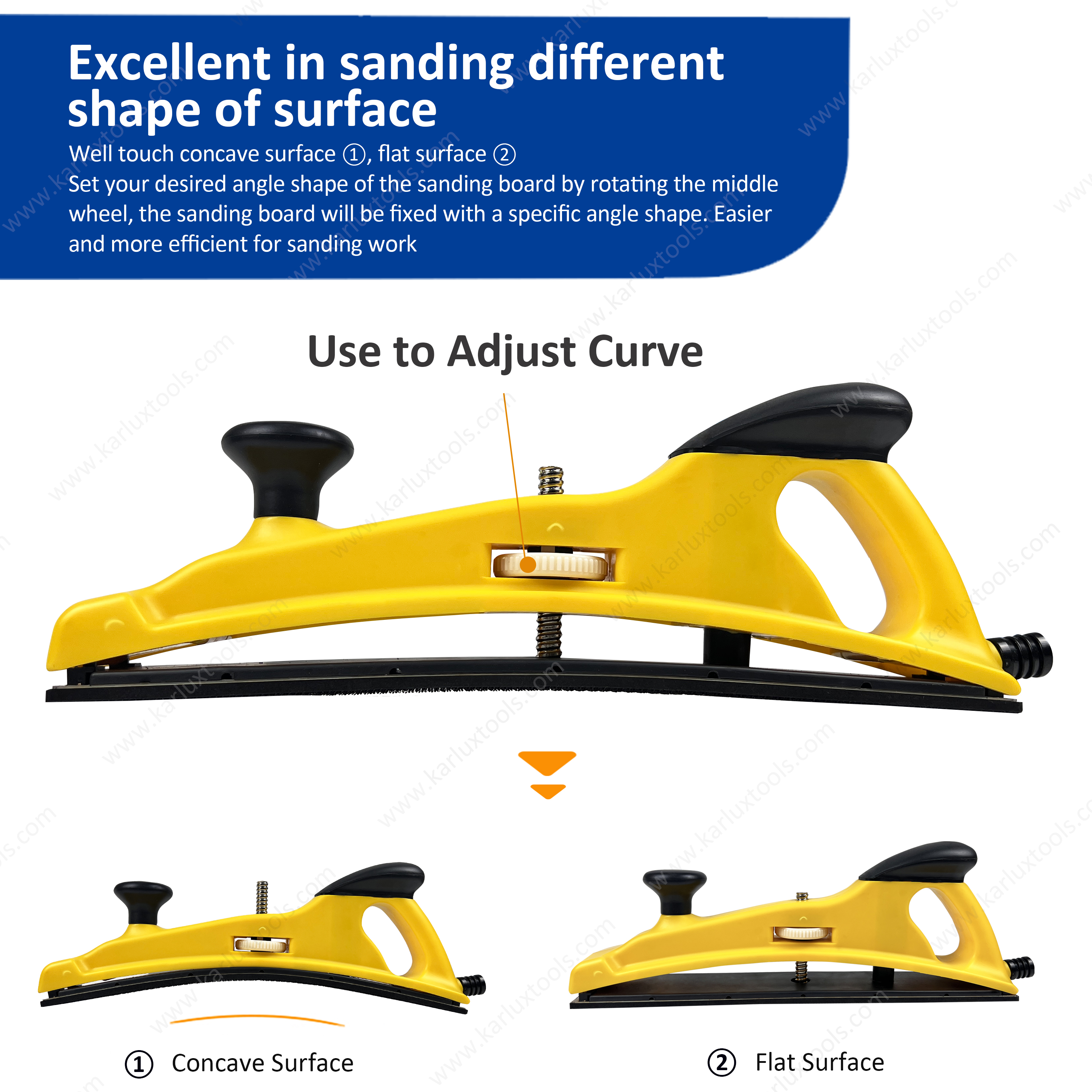 70*400mm Adjustable Concave Curvature Manual Sanding Block Multi-Hole Vacuum Handblock for Polishing Sheet Metal Painting Repair