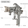 W-77-P 1.2mm Nozzle Industrial Pressure Feed Spray Gun Pneumatic Paint Repair Sprayer Air Paint Spray Gun