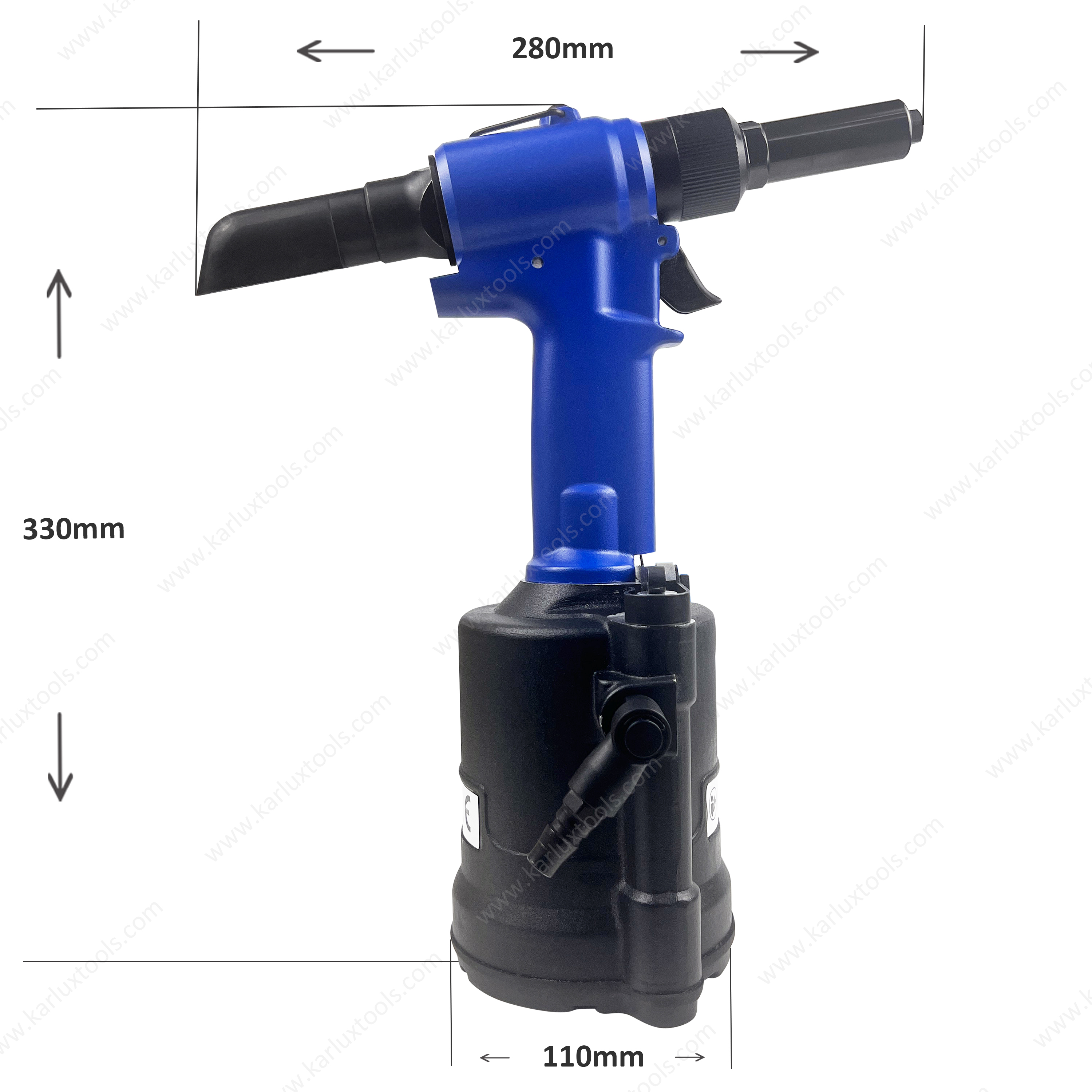 8.0mm Hem Lock 26,000N High Power Heavy Duty Pneumatic Rivet Gun Pneumatic Rivet Puller Hydraulic air Riveter