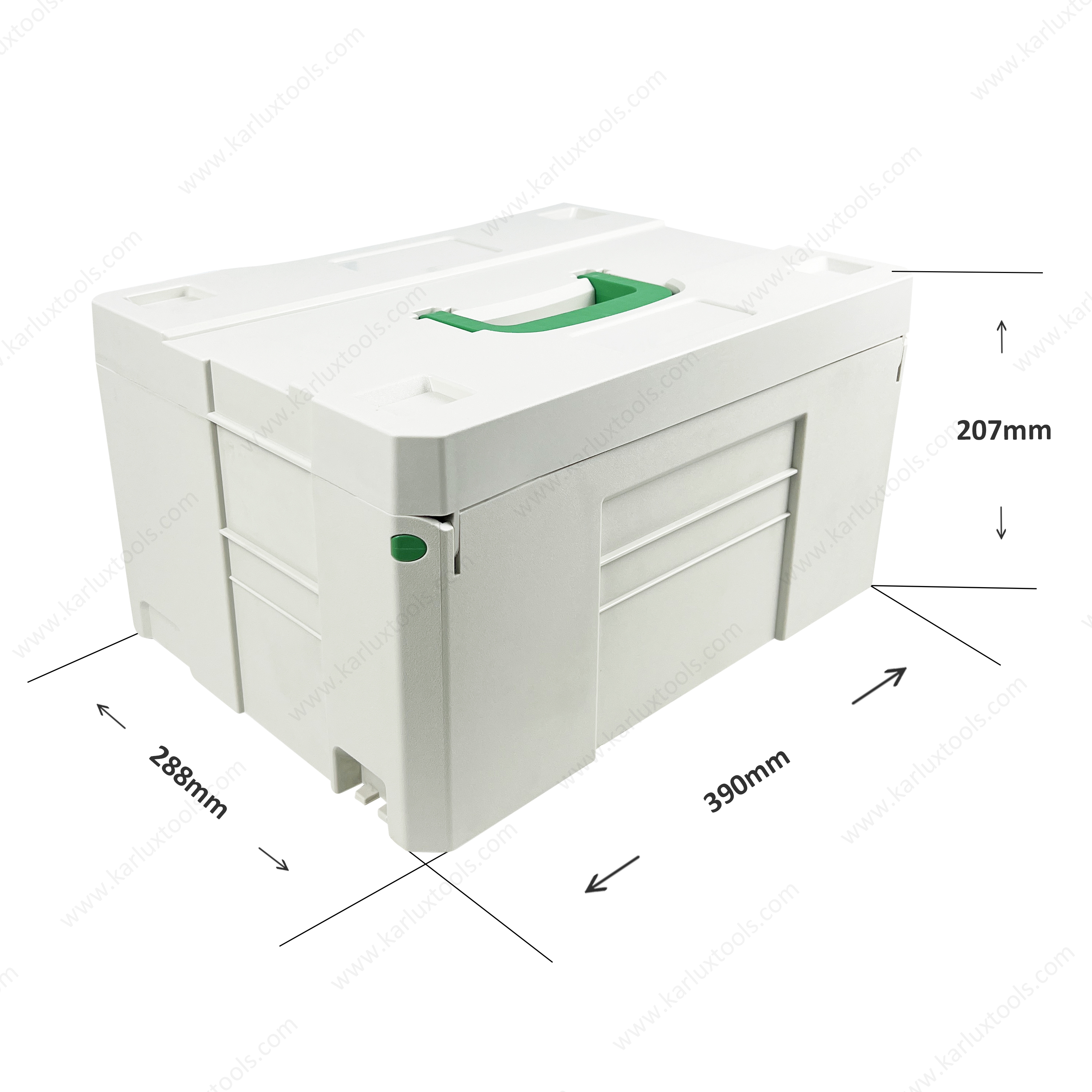 39x29x21cm Plastic Storage Case Systainer Sander Storage Box Toolbox with Vacuum Dust Collector Extractor