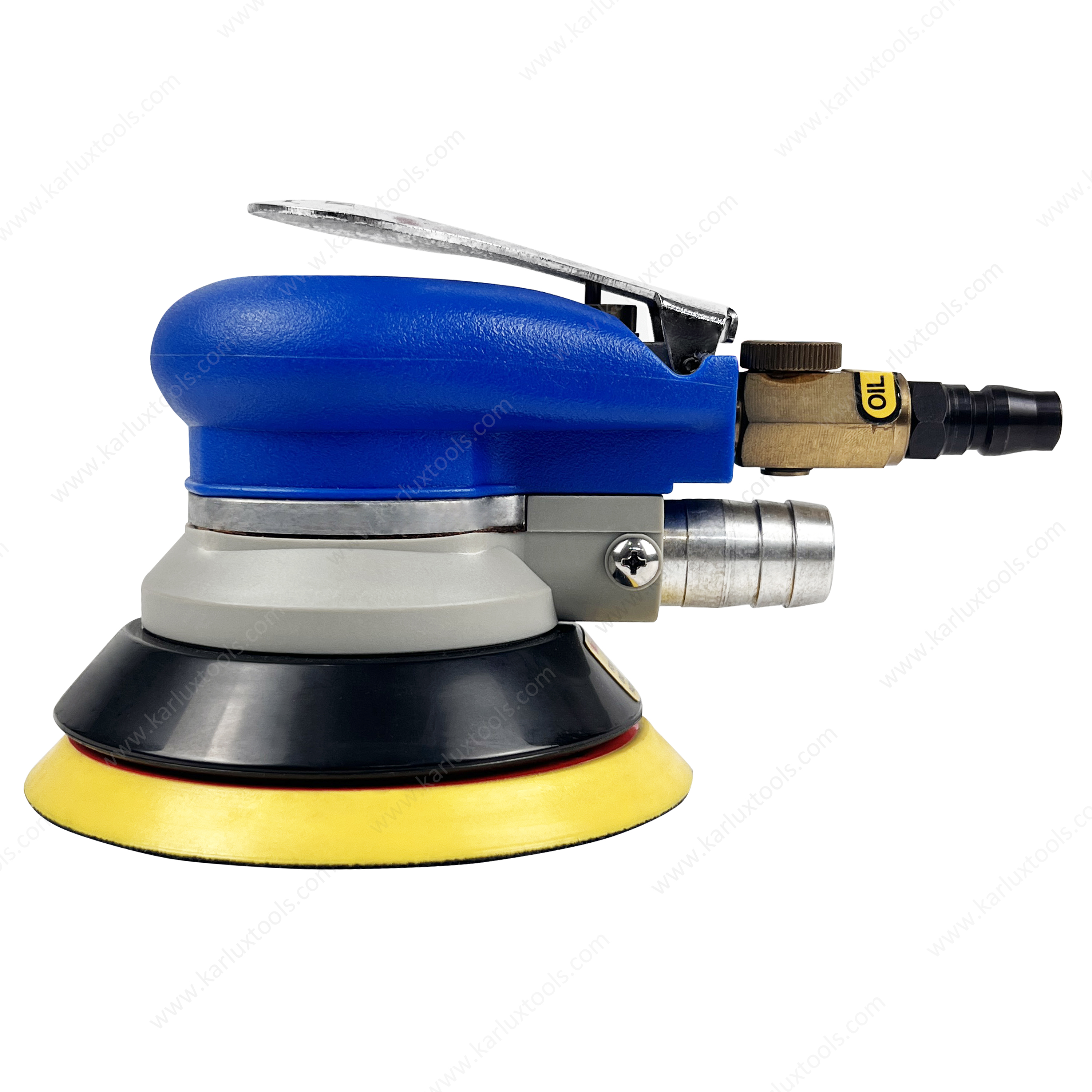 5Inch Self-generated Vacuum 5mm Orbit Pneumatic Random Orbital Palm Sander for Automotive Wood Metal Surface Finishing