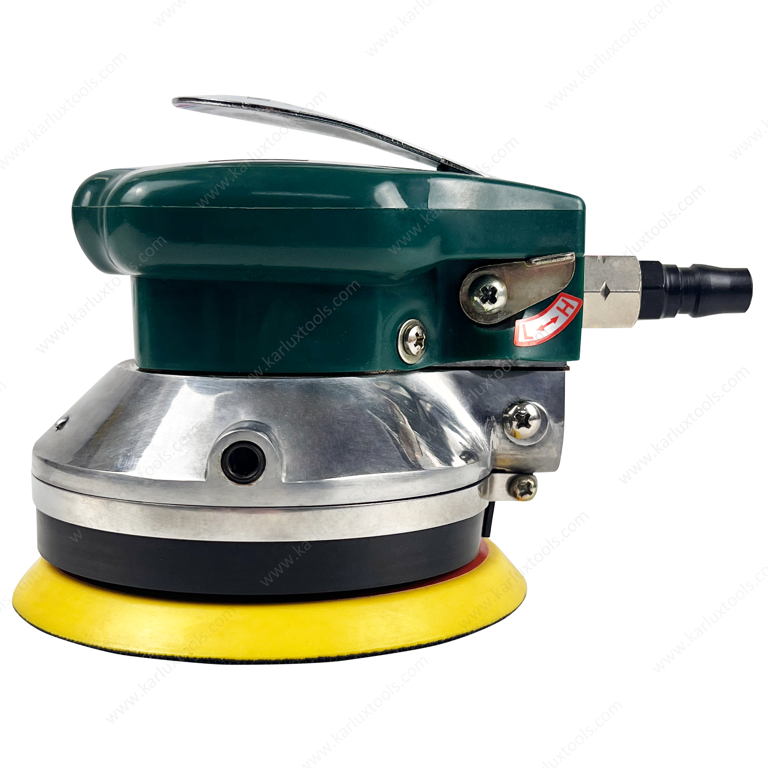 5Inch Non-Vacuum 5mm Orbit Industrial Pneumatic Random Orbital Palm Sander for Auto Body Wood Metal Surface Grinding & Finishing