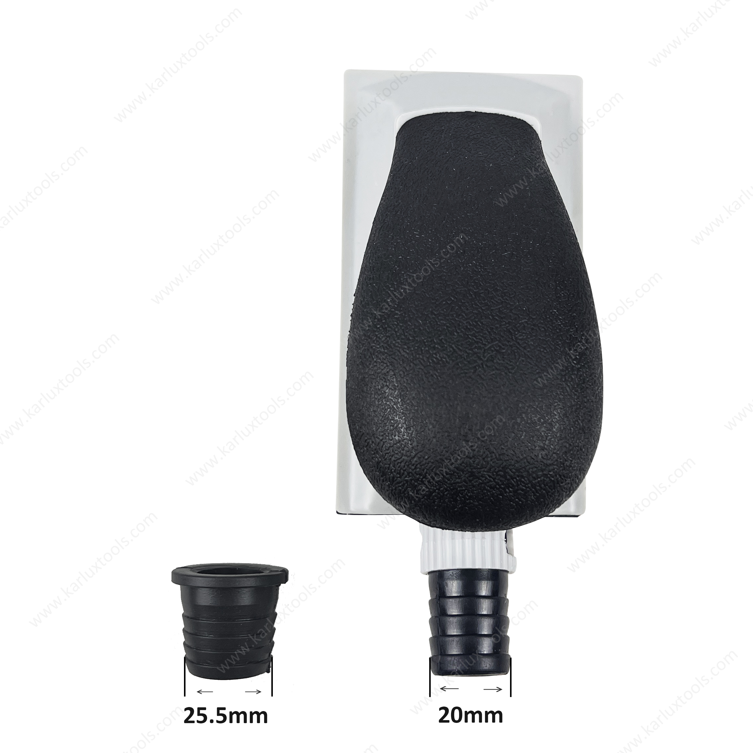 70x125mm Hand Sanding Block with Vacuum Hook & Loop Backing ABS Body Dust-Free Sanding Tool for Automotive Paint Prep