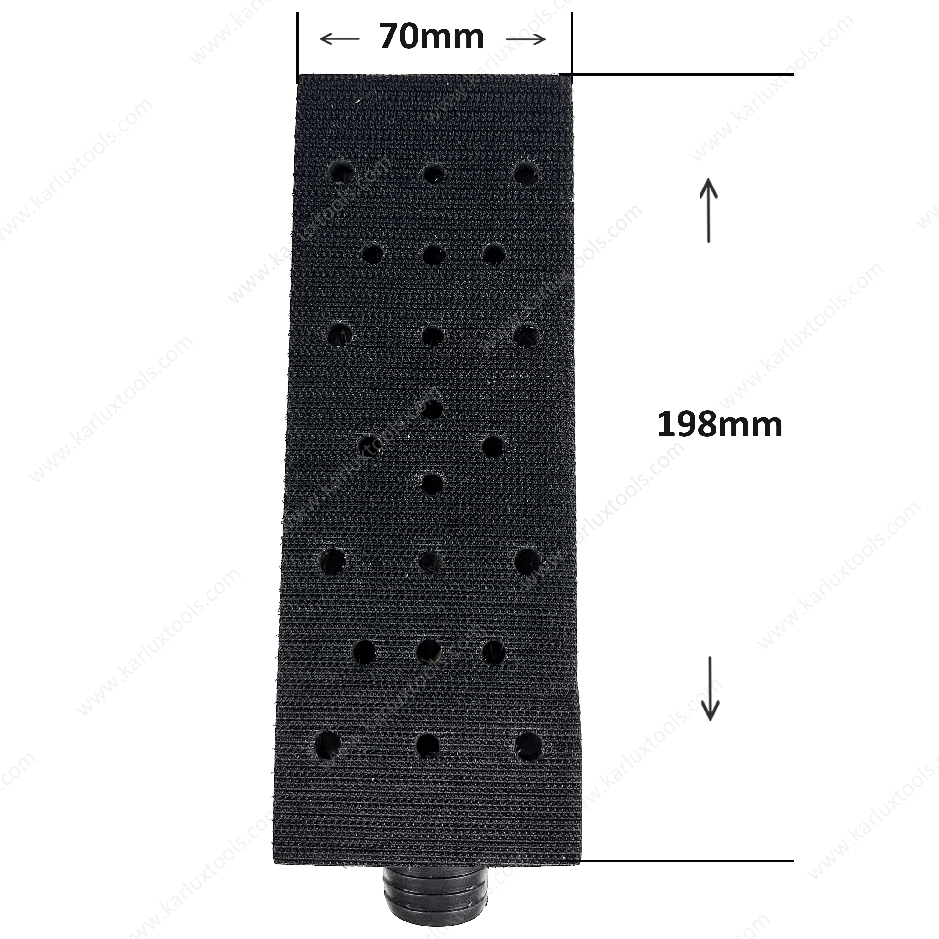 70x200mm Hand Sanding Block with Vacuum Hook & Loop Backing ABS Body Dust-Free Sanding Tool for Automotive Paint Prep