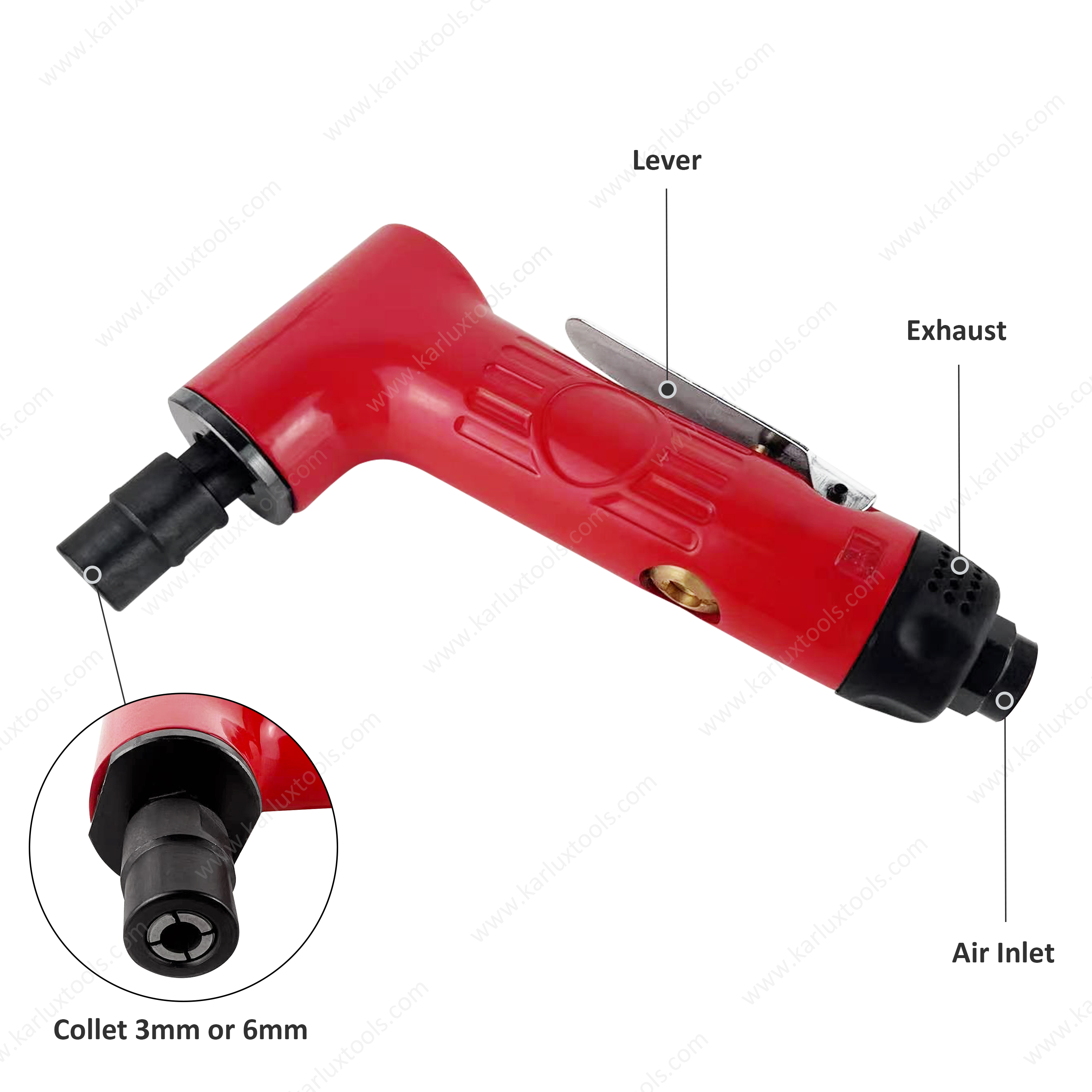 25000RPM 1/4" 120 Degree Gearless Angle Die Grinder Air Angle Grinder