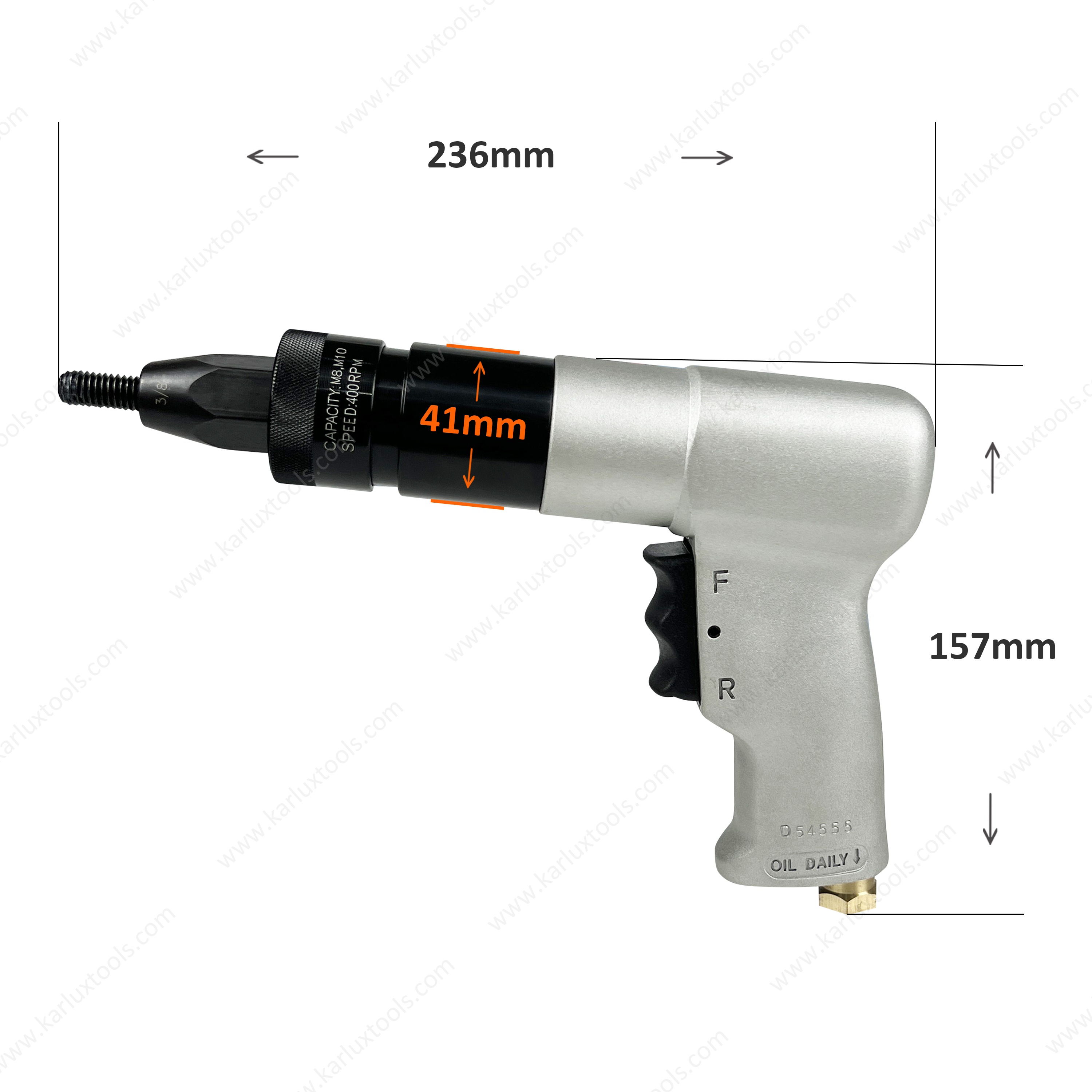 400Rpm Air Pull Setter Pneumatic Rivet Pulling Tools For M8-M10 Rivet Pulling Gun