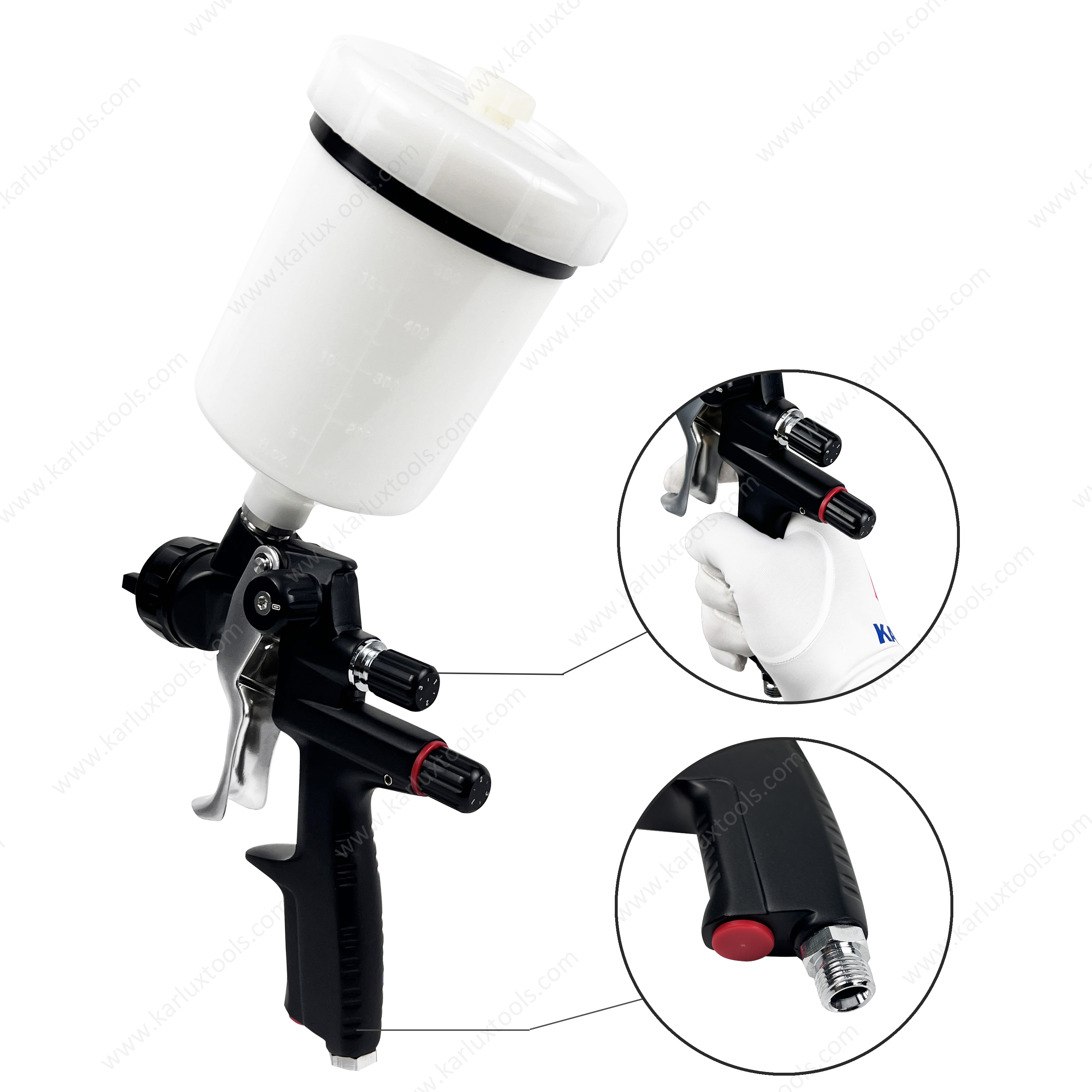 600ml HVLP LVMP 1.2,1.3,1.4mm Aluminium-Alloy Gun Body Industrial Grade Automotive Pneumatic Paint Sprayer Air Spray Gun
