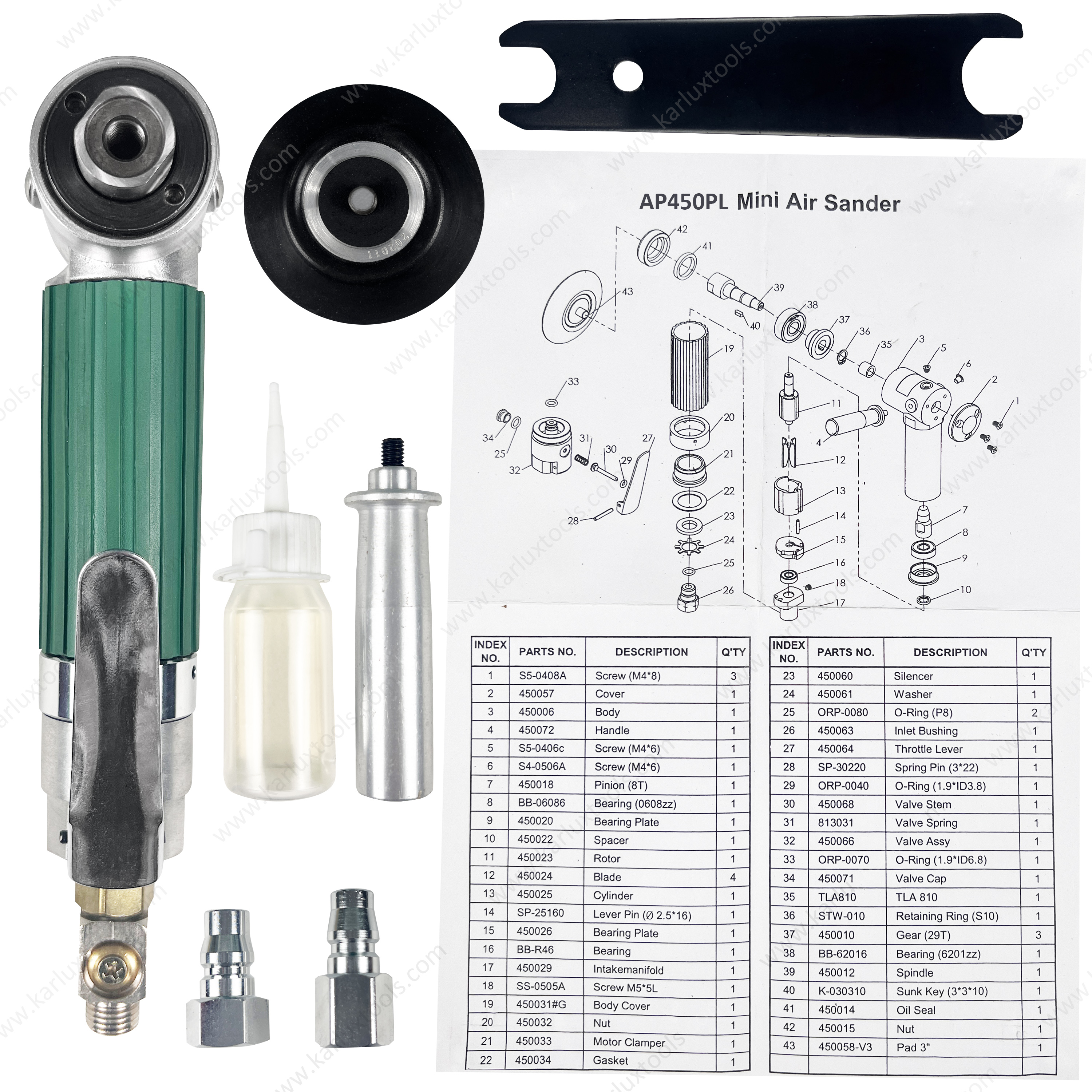 AP450PL Light Weight 2inch Angle Polisher Pneumatic Polishing Tools