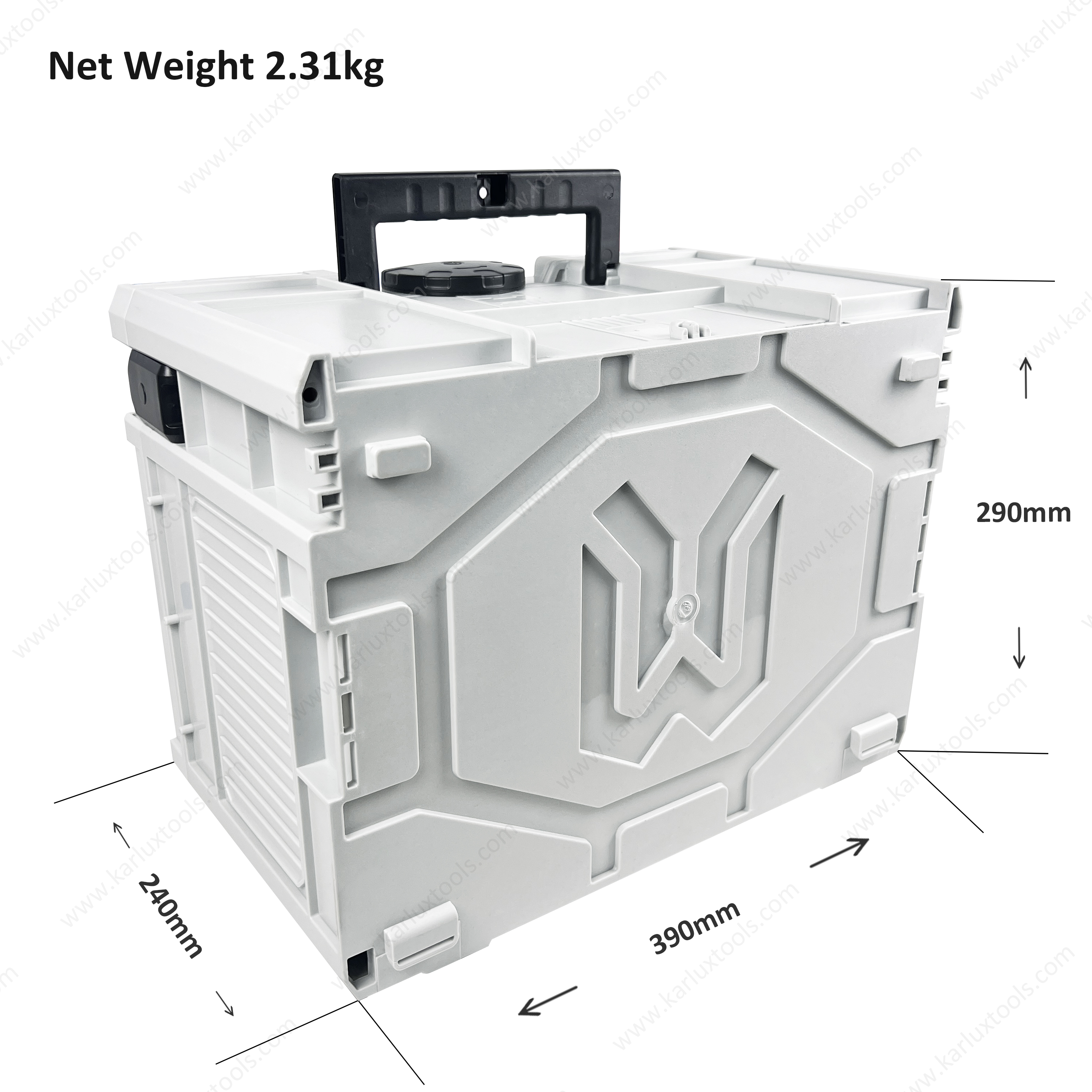 40x30x24cm Medium Storage Box Waterproof Dustproof Stackable Tool Case System ABS Plastic Tool Box Systainer Case with Handles