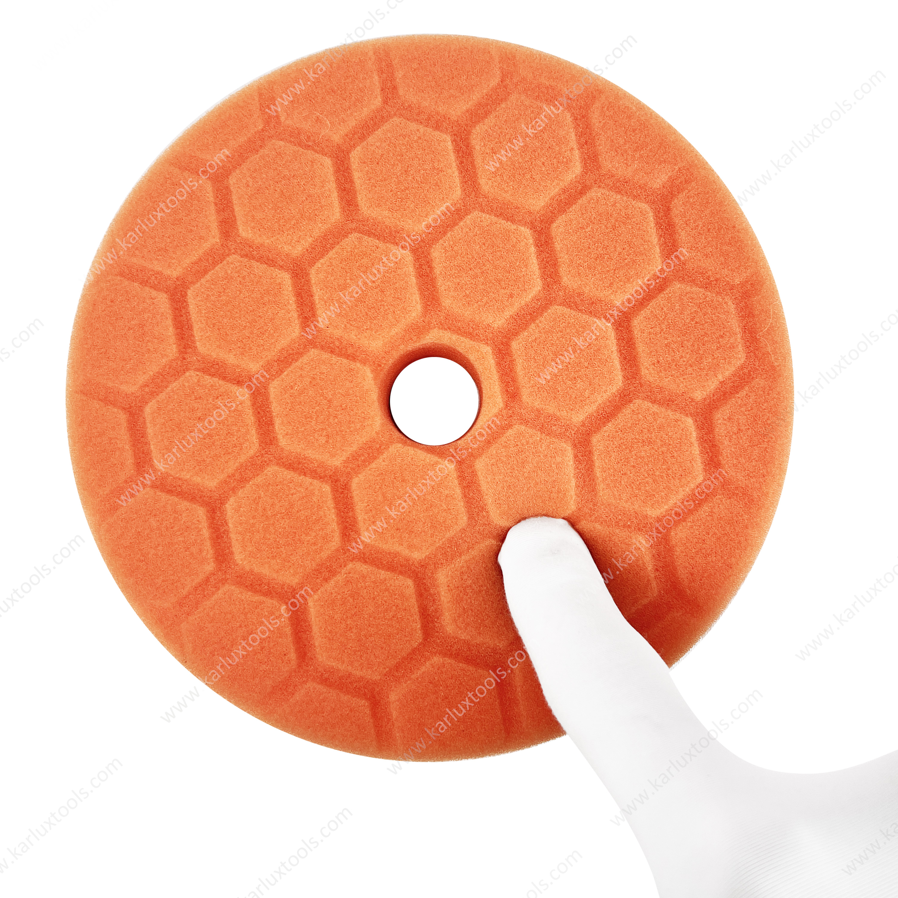 5Inch 125mm Hexagon Texture Buffing Polishing Pads Bevel Edge Buffing Sponge Pads for Car Buffer Polisher Polishing and Waxing