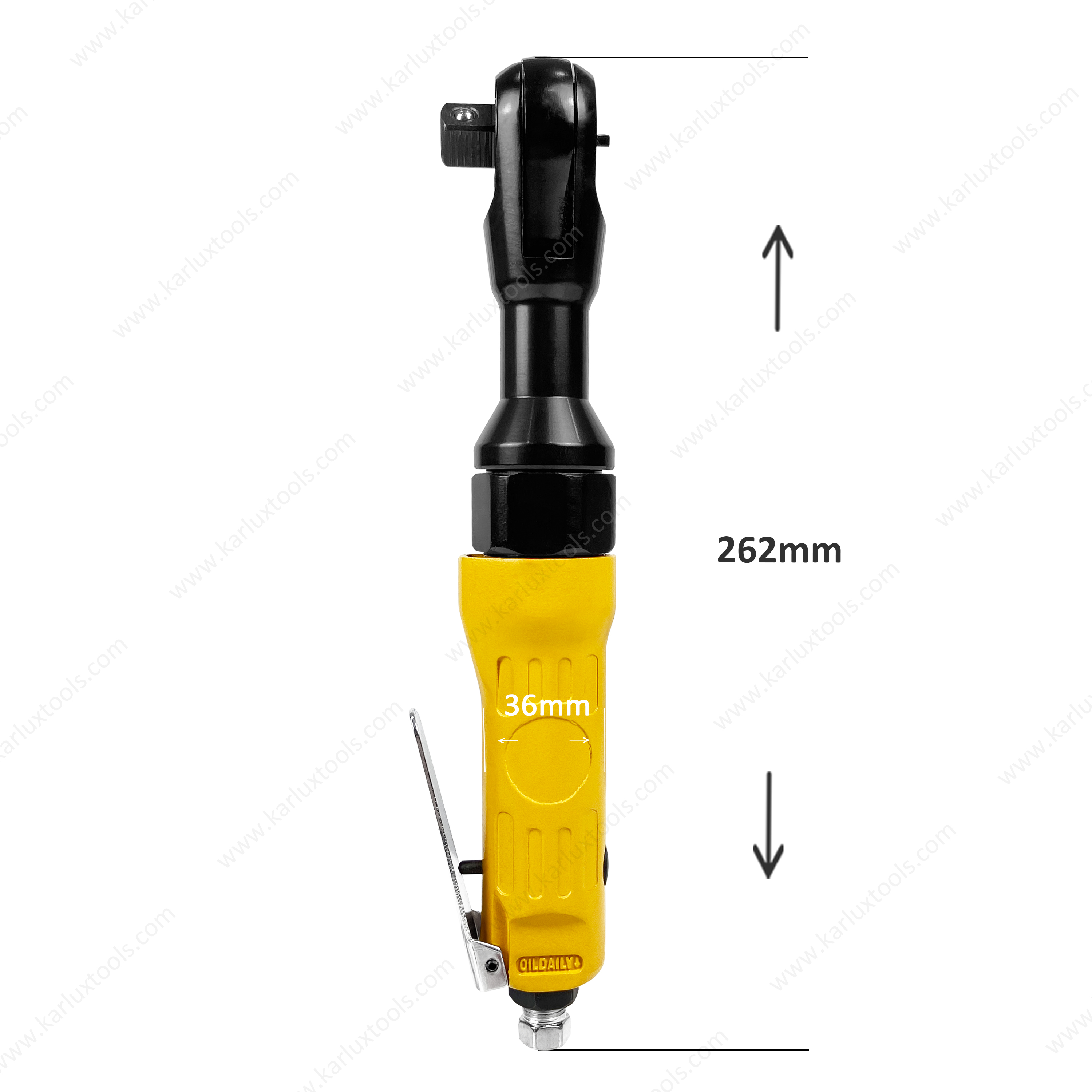 ARWY128816-C Air Ratchet Wrench 160rpm Size of Hex Bore 1/2'' or 3/8'' Bolt Size M10 Max Torque 88N.m