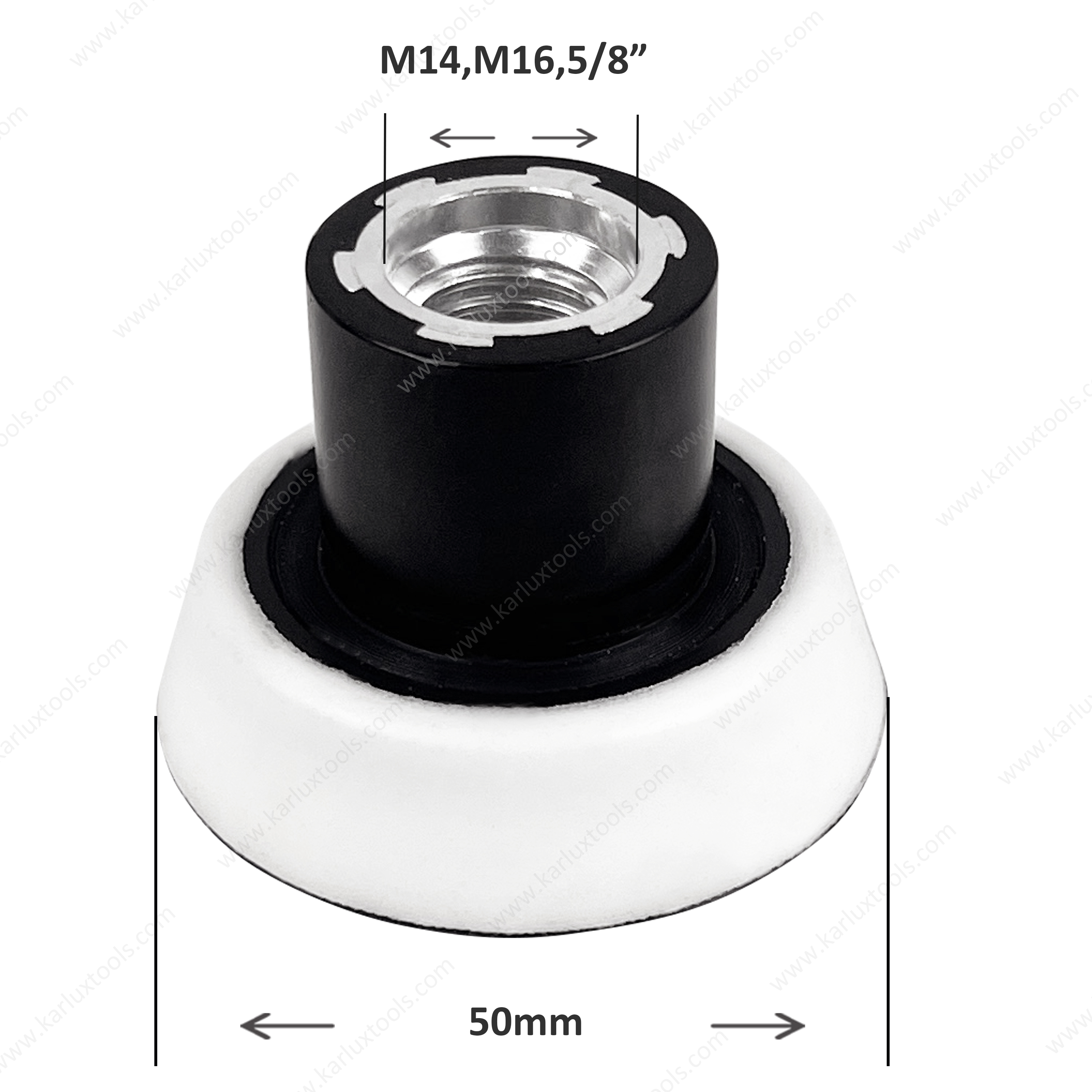 2inch (50mm) Polishing Pad 15mm Medium Soft PU Foam M10/M14/M16/5/8" Thread Hook & Loop & PSA Backing Buffing Pad for Car Polishing & Detailing