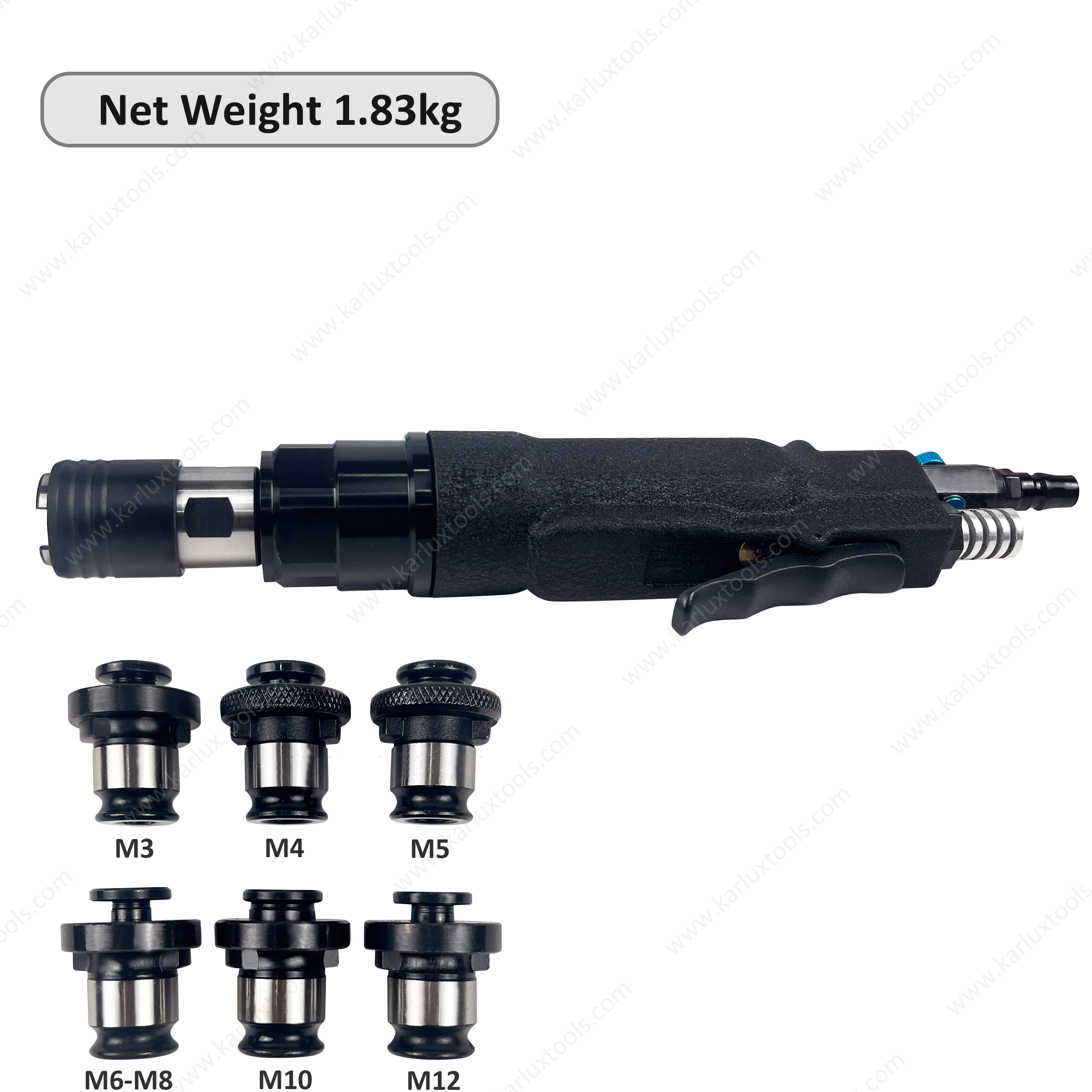 400RPM Straight Type Pneumatic Thread Tapping Machine with M3-M12/M14-M20 Nozzles Air Tapper for Industrial Use