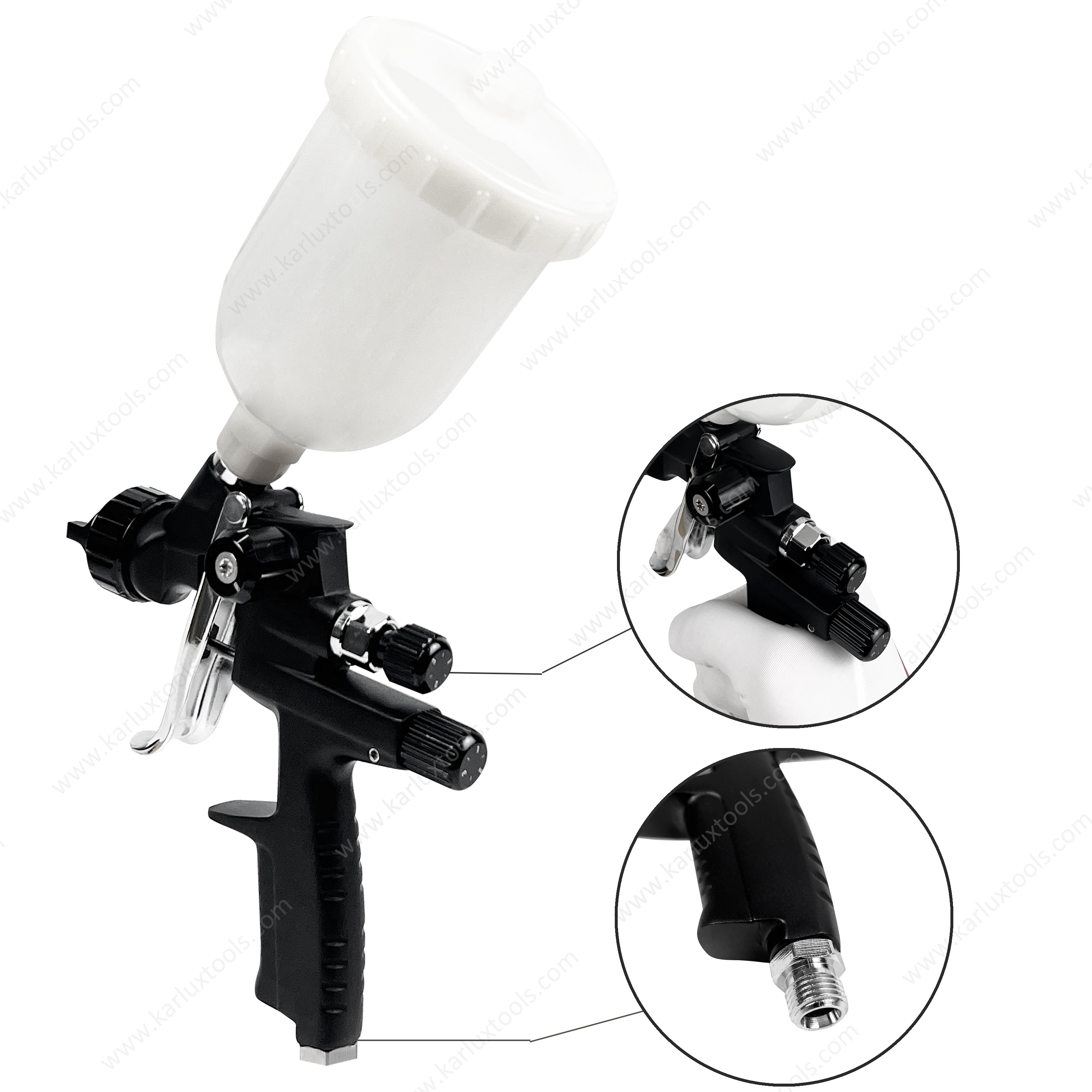 250ml 0.5 / 0.8 / 1.0 / 1.2mm Nozzle HVLP LVMP Gravity Spray Gun Paint Mini Air Sprayer Pneumatic Spray Gun for Car Refinishing