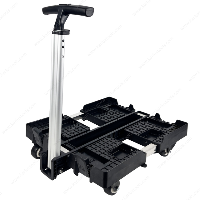 Lightweight Silent 4 Wheels Foldable Toolbox Platform Trolley Folding Carry Cart Fold Dolly Cart Used for Stackable Tool Boxes