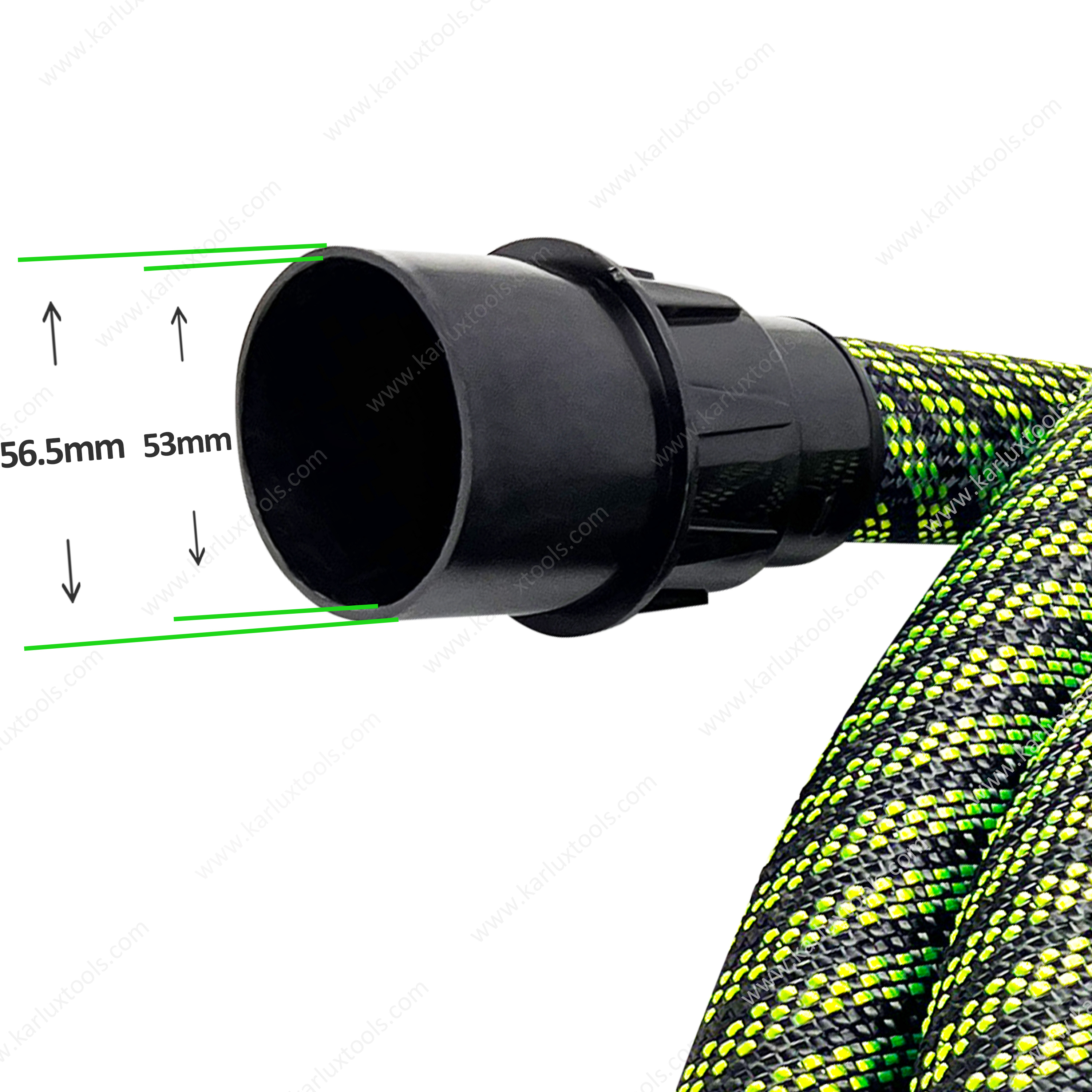 5M Diameter 56mm Green Dust Collecting Tube Anti-Static Vacuum Cleaner Tube Suction Pipe Dry Grinding Dust Suction Hose
