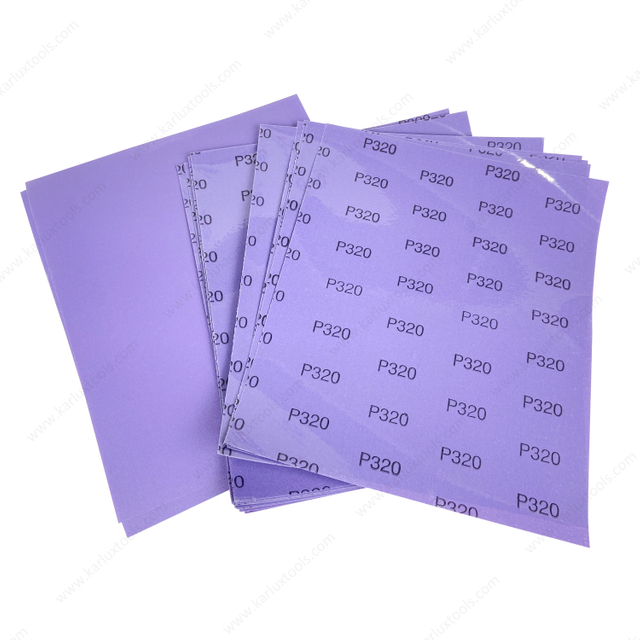 230x280mm P40-2000 Grit No Velvet No Glue Ceramic Film Purple Sandpaper Wet Dry Sanding Sheets Sanding Paper