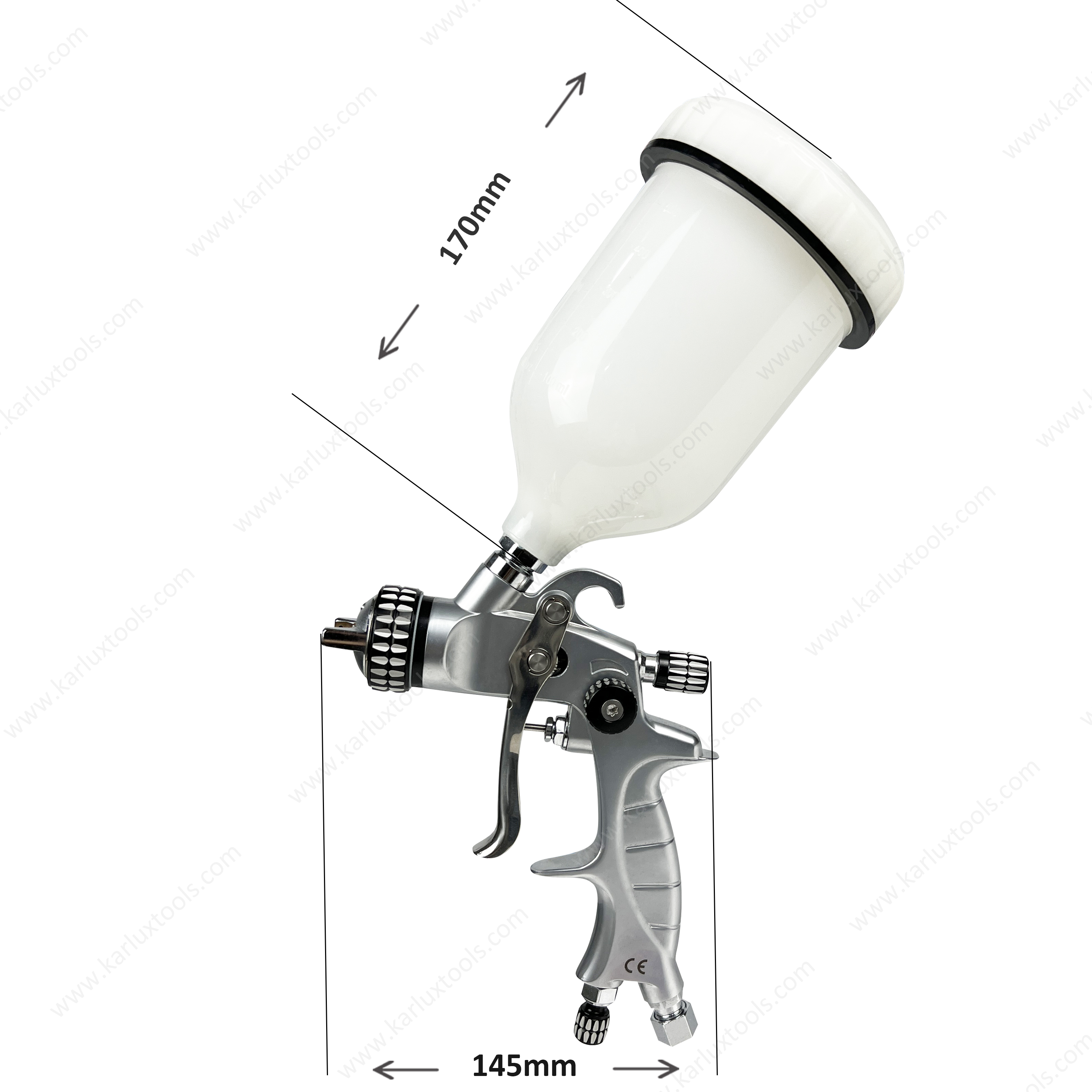 1.0-2.0mm Gravity Feed Air Spray Gun Nozzle Sprayer Jet Spray Gun