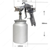 W-77-S 1000ml Industrial Siphon Feed Spray Gun Pneumatic Paint Repair Sprayer Air Paint Spray Gun with Container Cup