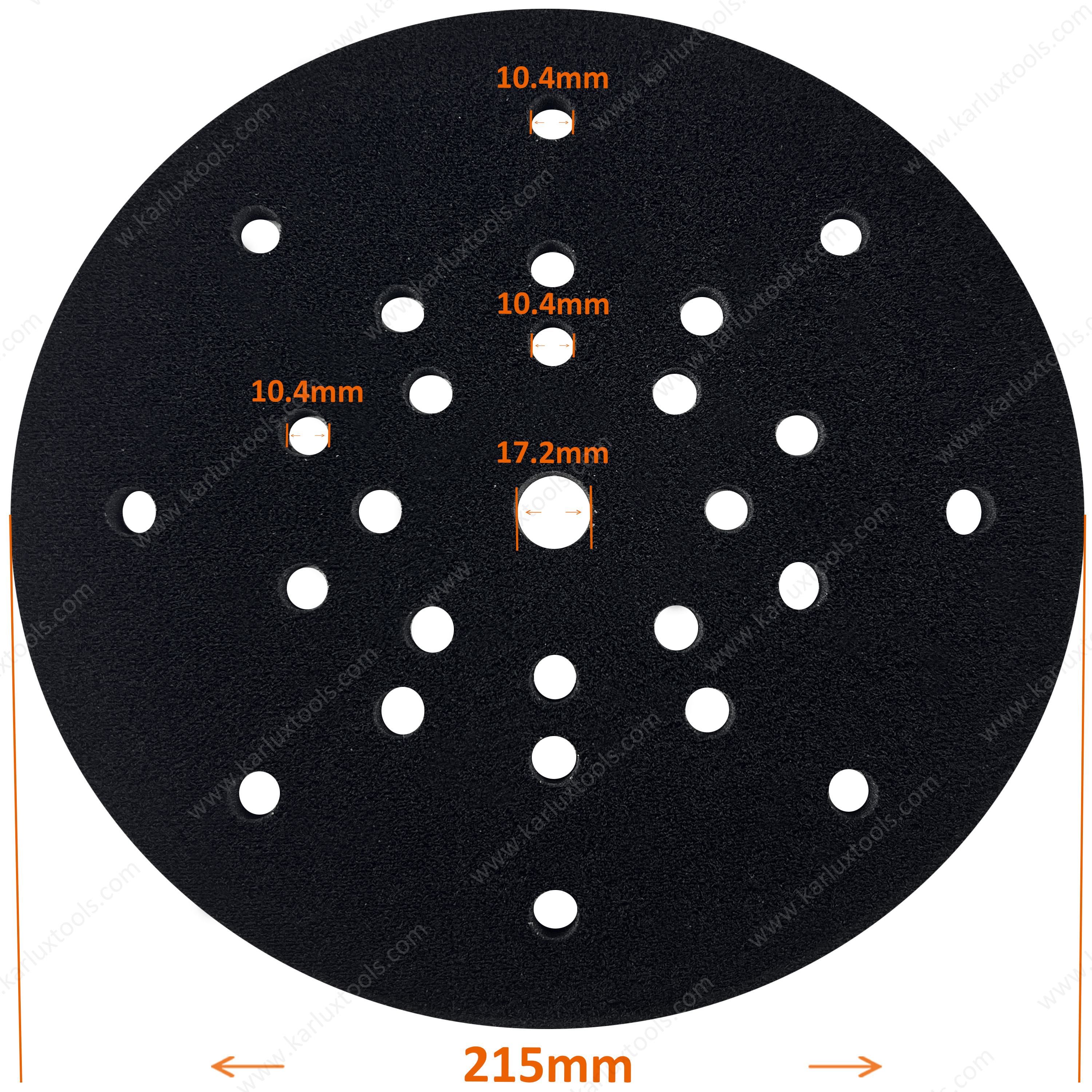 225mm 27Holes Round Hook and Loop Sponge Cushion Buffer Backing Pad Foam Soft Sanding Interface Pad