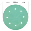 8inch 8 Holes Grit P40-3000 Green Film Sanding Disks Paper Sandpaper Disc