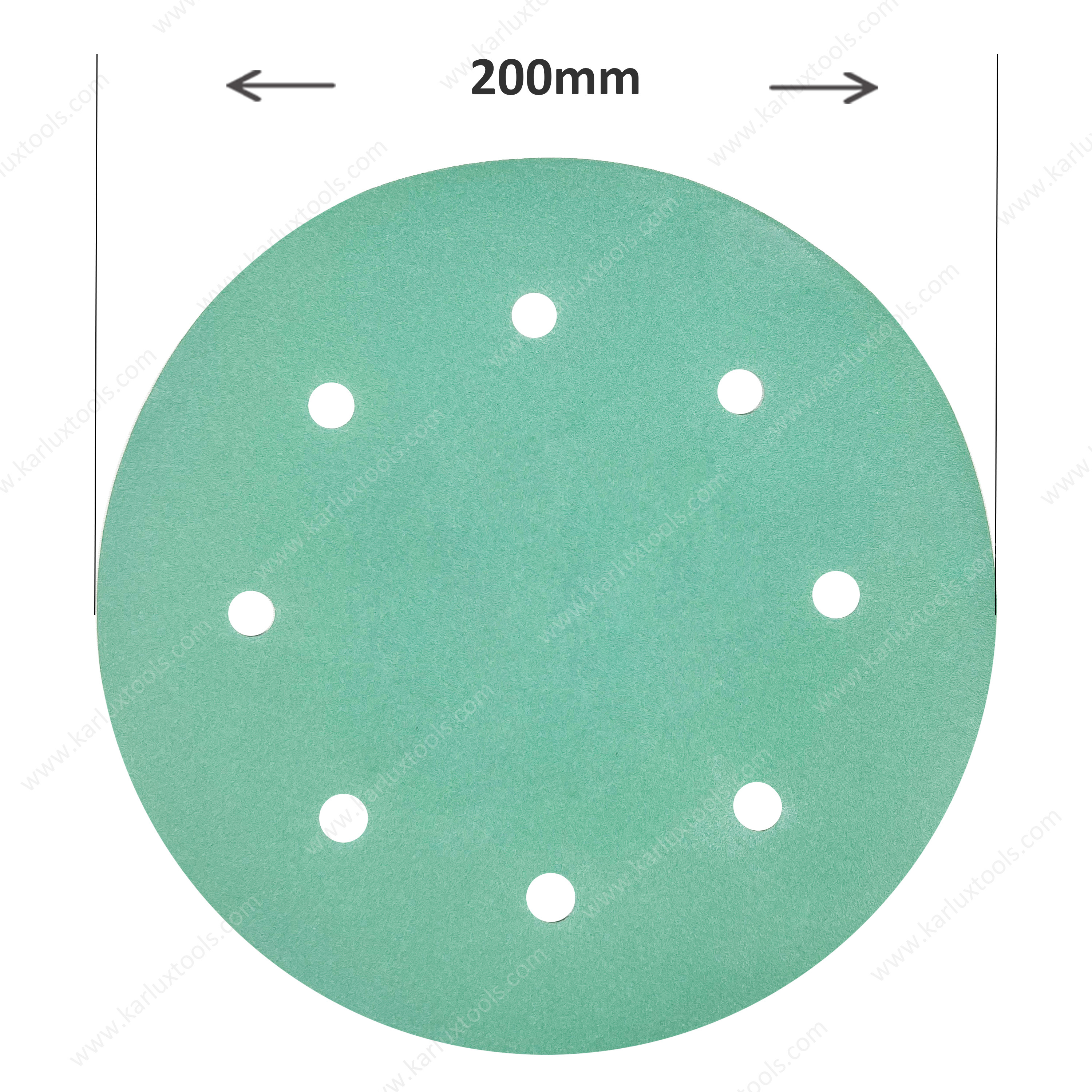 8inch 8 Holes Grit P40-3000 Green Film Sanding Disks Paper Sandpaper Disc