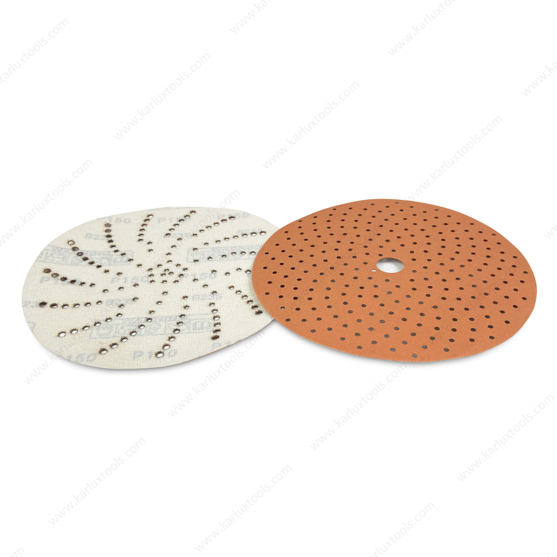 6 Inch(150mm) Grit P80-2500 Multiple Holes Round Sanding Paper Orange Ceramic Paper Backing Sandpaper Disc