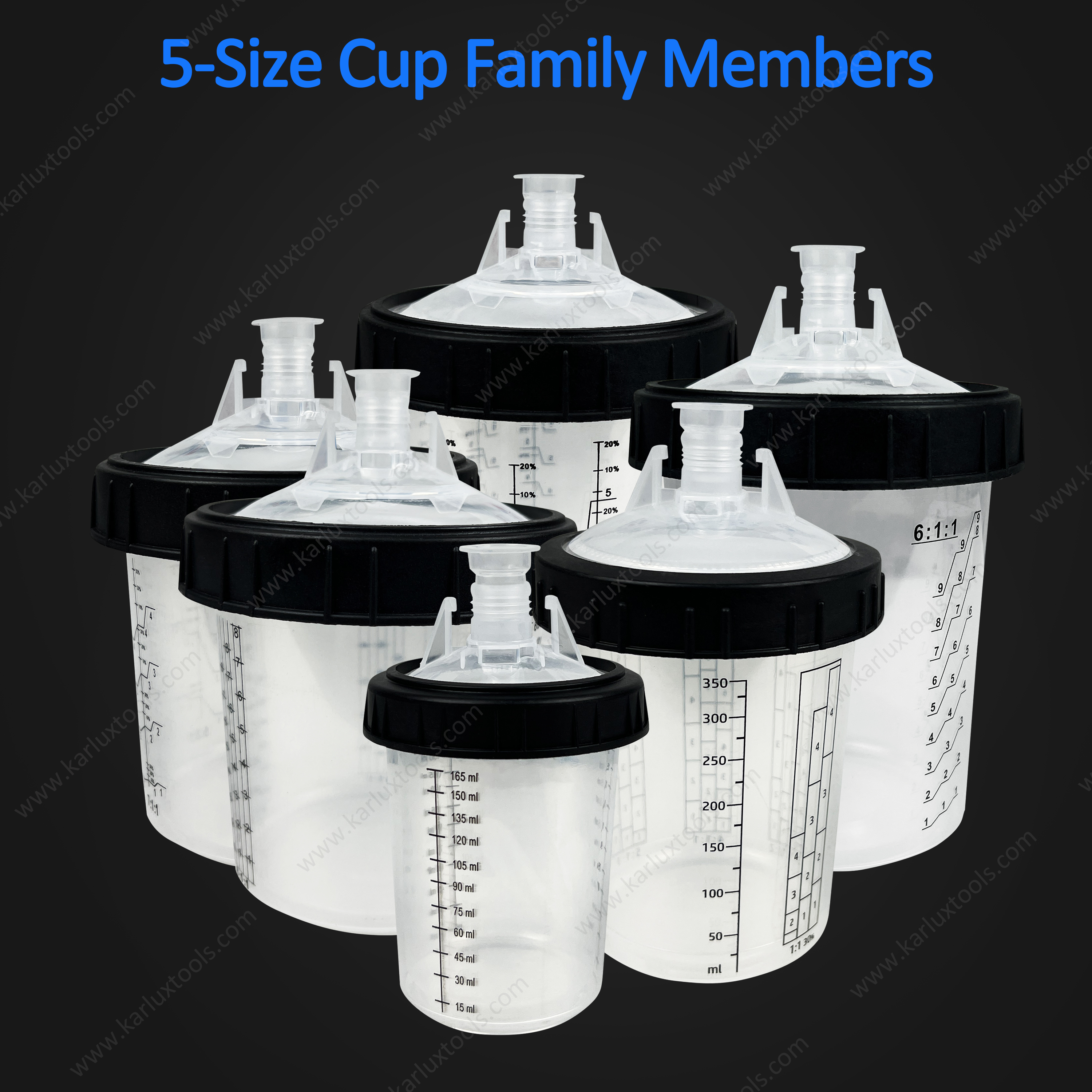 28 oz Disposable Measuring Paint Spray Gun Cup Lids and Liners Kit Plastic Paint Mixing Cup with 125MIC or 190MIC Filter Cup