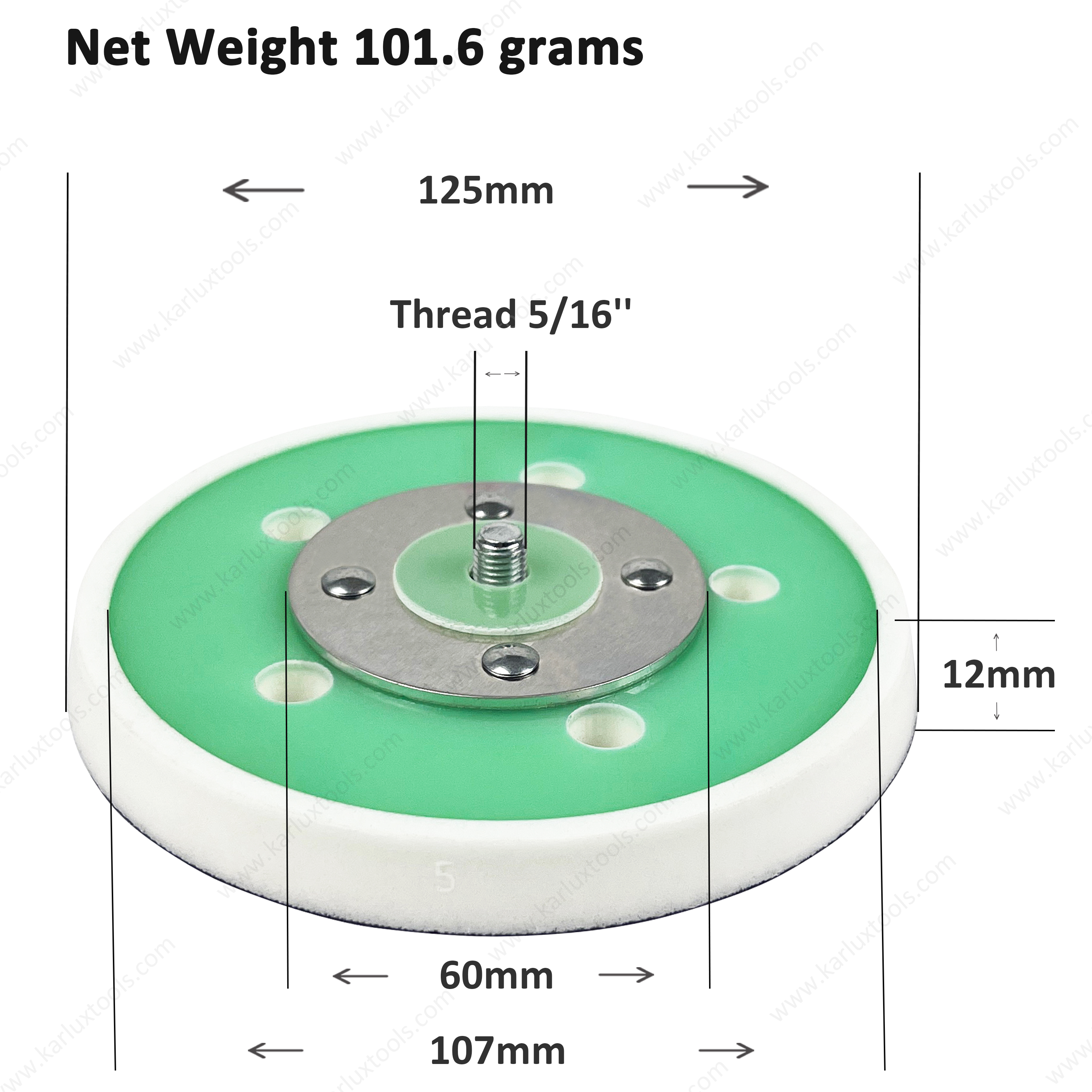 5inch 125mm 5 Holes Thread 5/16