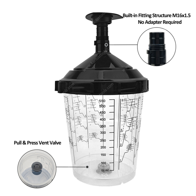 550ml 50 Pcs 125 190 Micron Mesh Filter Disposable Spray Gun Paint Measuring Cup System for Auto Body Refinishing
