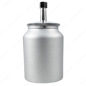 G3/8 Thread 1000ml Aluminium Spray Gun Paint Cup Pneumatic Tool Replacement Fluid Pot Suction Feed Paint Tank for Air Spray Gun