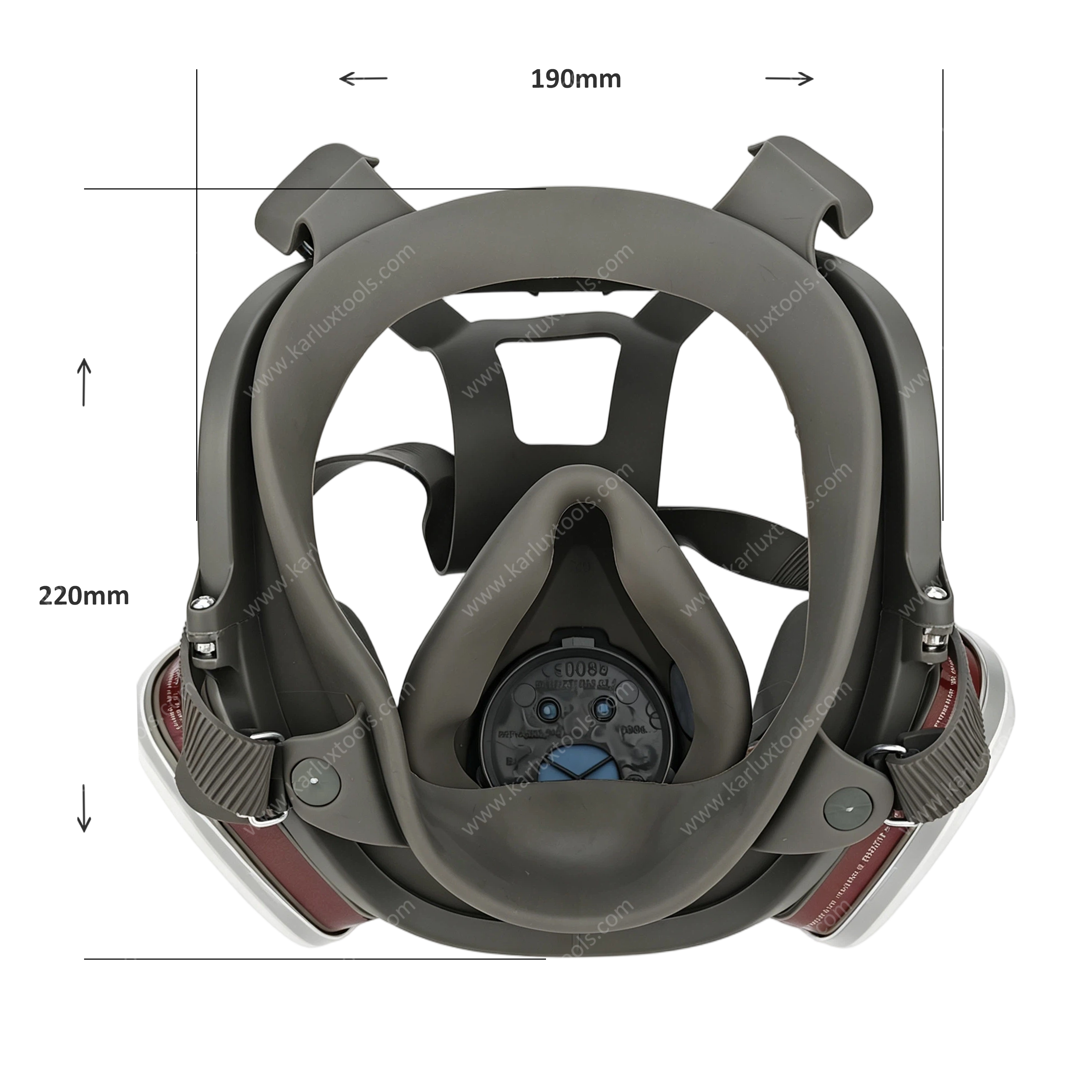 Dual Cartridge Anti-Fog Panoramic Lens Reusable Full Face Respirator Gas Mask Set for Spray Painting Chemical Laboratory