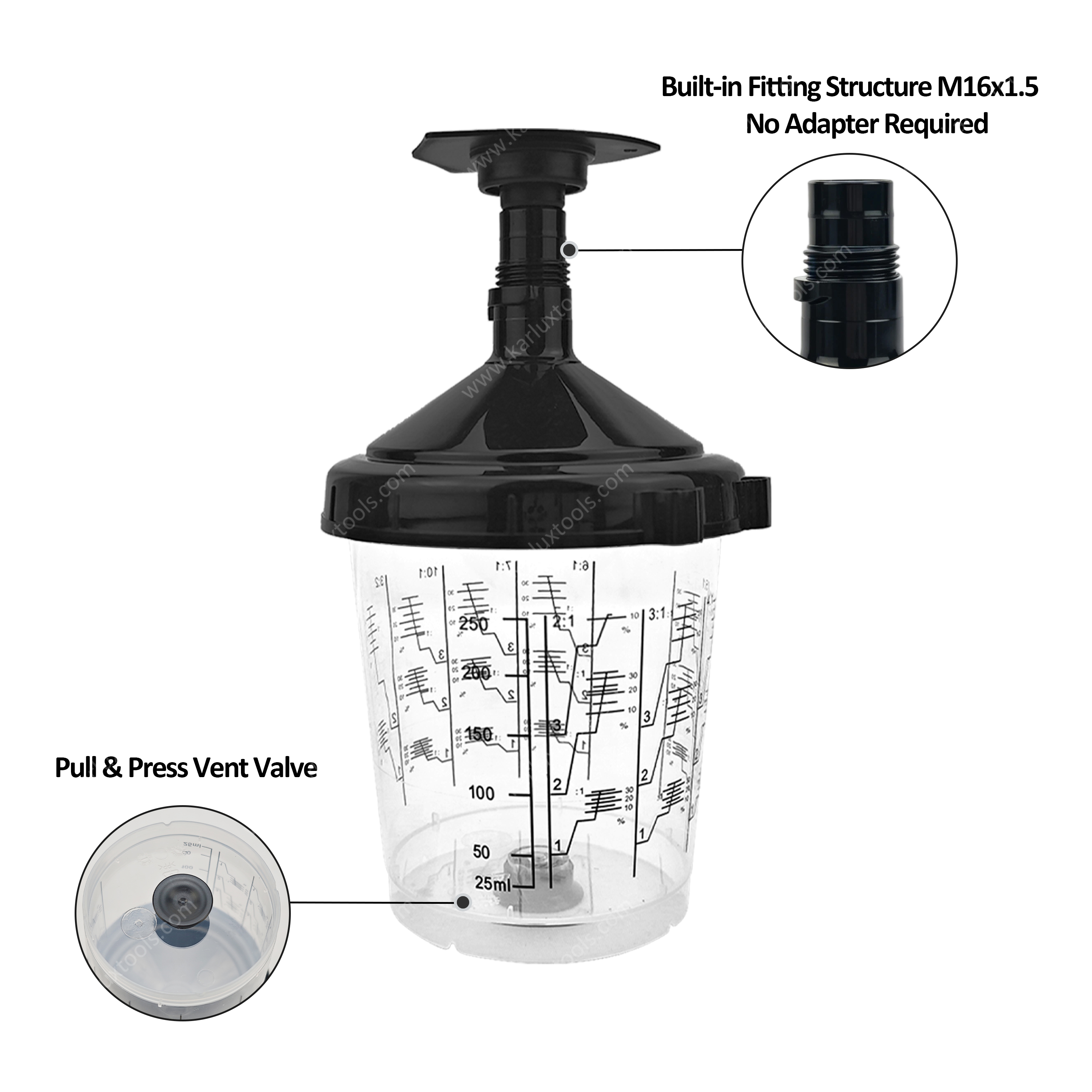 250ml 50 Pcs 125 190 Micron Mesh Filter Disposable Spray Gun Paint Measuring Cup System for Auto Body Refinishing
