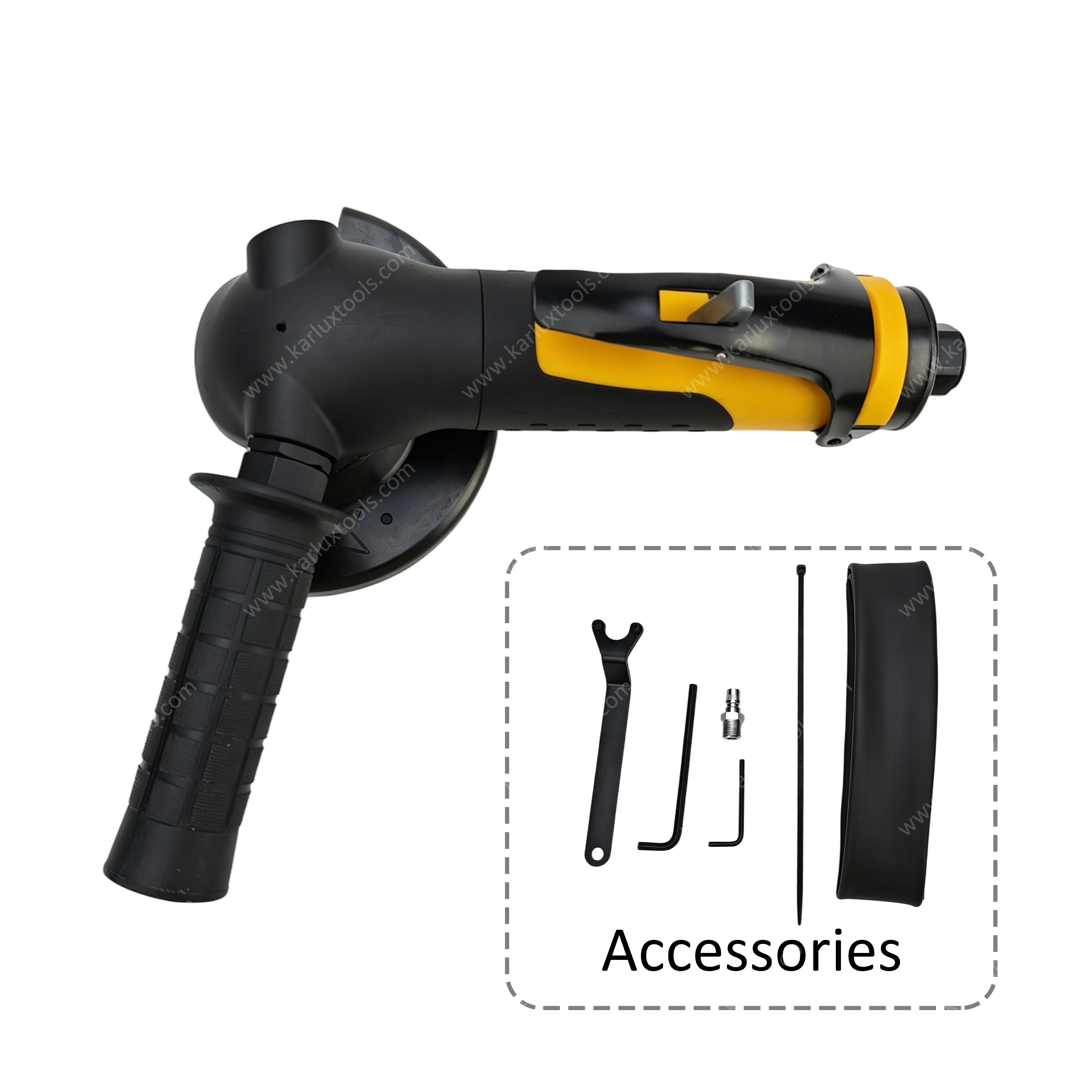 5 Inch 12000RPM Industrial Air Angle Grinder 2.4Hp High Power Heavy Duty Pneumatic Grinding Tool Handheld Air Disc Grinder